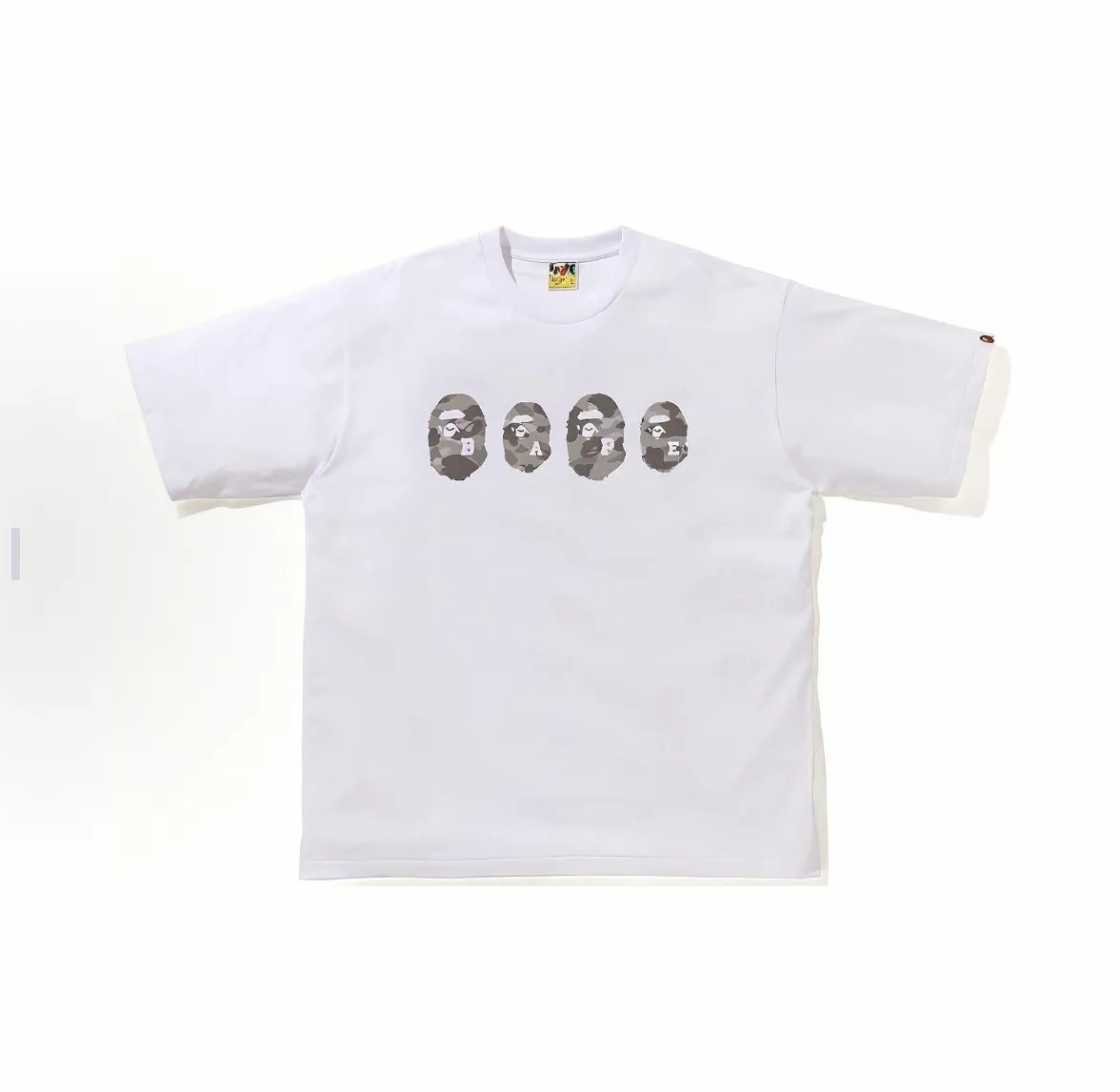 P110 001073 BAPE camouflage ape loose short-sleeved T-shirt, same style for men and women, size smlxlxxl, black gray, black brown, black green, white gray, white brown, white green