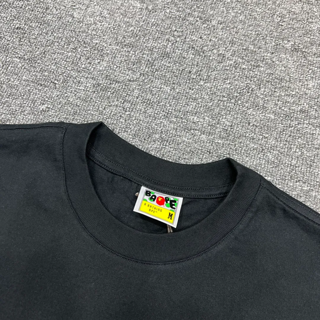 💰140 BAPECITY CAMO APE TEE luminous camouflage letter print 280g weight linen cotton fabric ZP version couple model: S-XXL [black gray white gray black black white black]