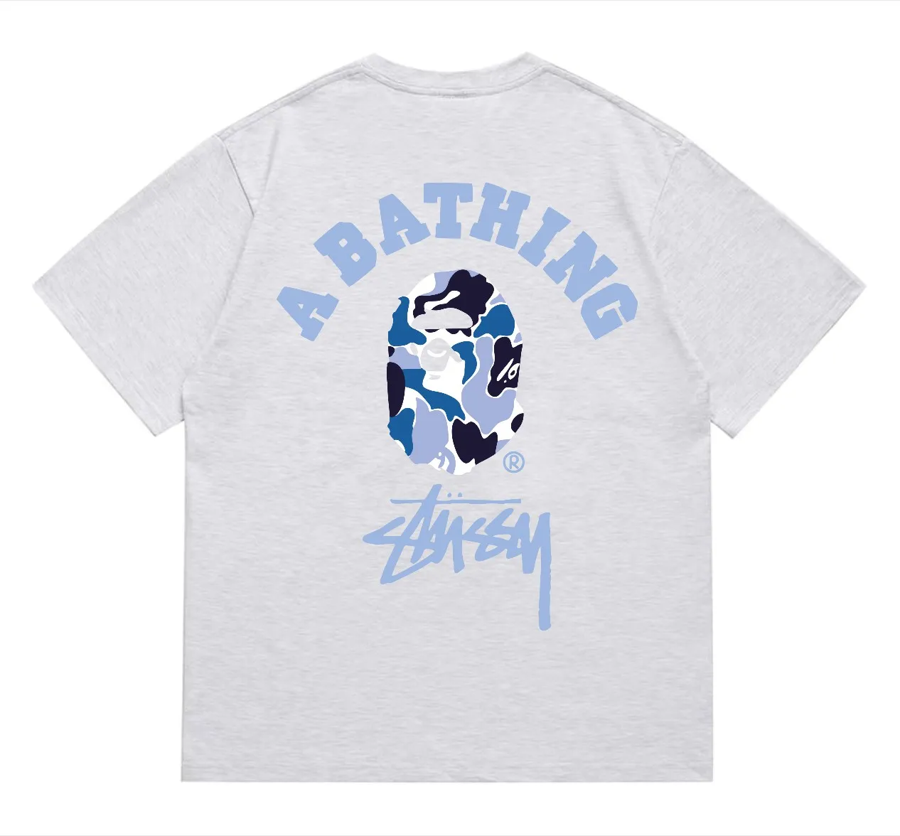 SC213#p110💰 (Top version) BAPE×Stussy co-branded Stussy letter ape print T-shirt Made of 260 grams of high-quality high-weave pure cotton fabric, double yarn combed, soft texture and no pilling Imported environmentally friendly printing glue The pattern is bright and three-dimensional The quality is the same for men and women The upper body is trendy Color: Black White Gray Pink Red Size: S M L XL XXL