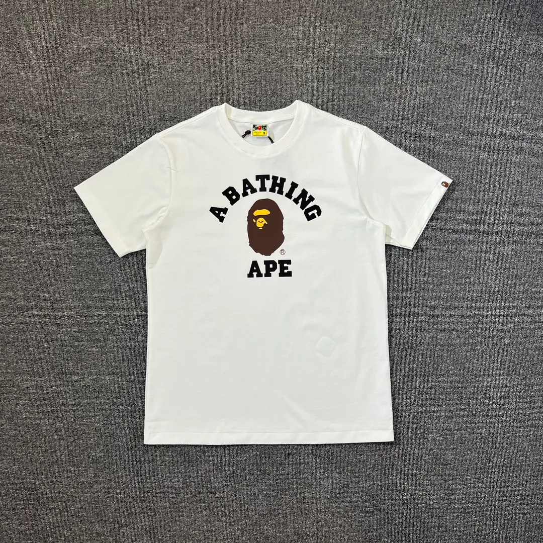 💰140 BAPE ape-man’s small head classic reappearance 270g heavy linen cotton fabric ZP version Couple model: S-XXL [Black White Navy Rice Apricot]