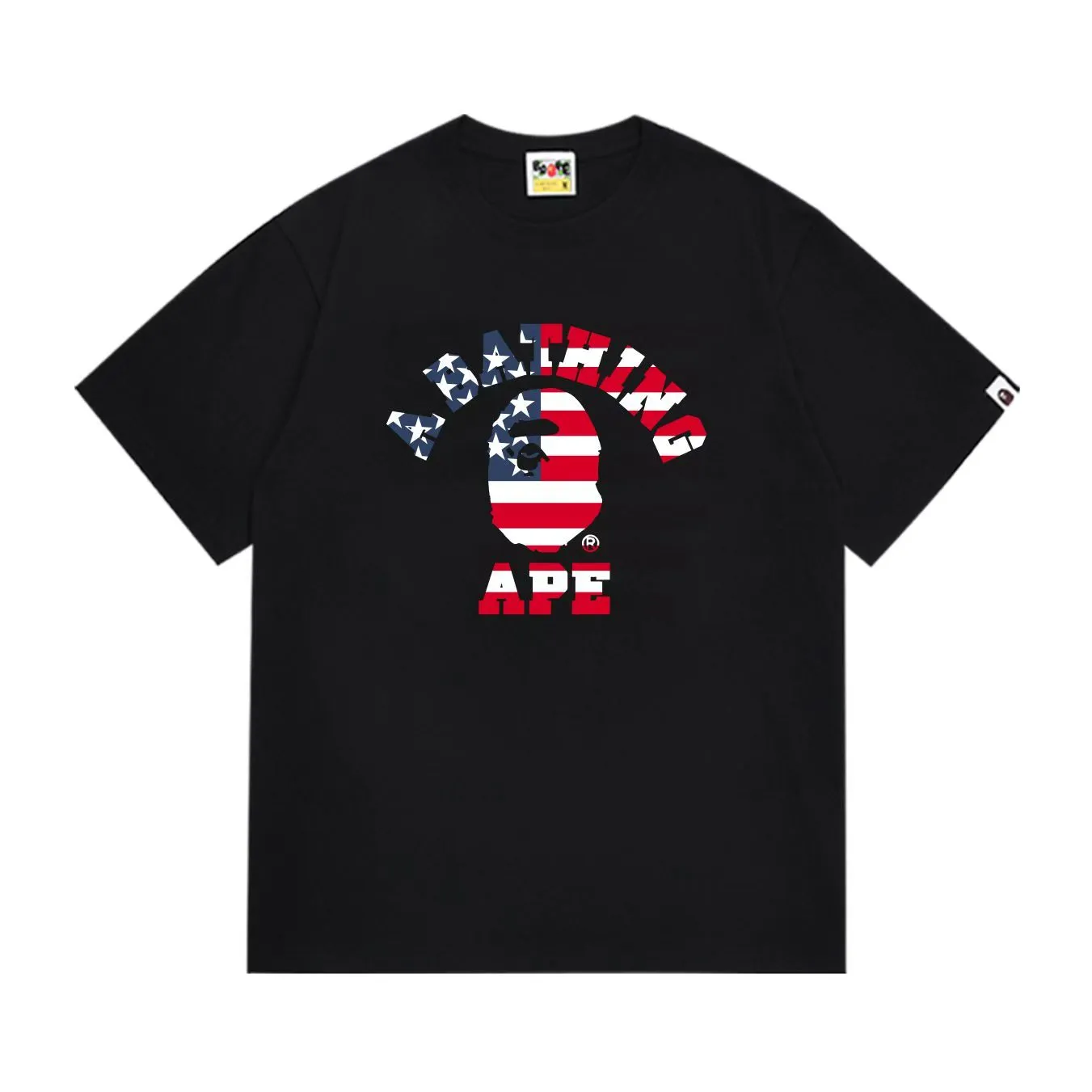 SC298#p110💰 (top version) BAPE uses 260 grams of high-quality high-weave pure cotton fabric, double yarn combed, soft texture and no pilling, imported environmentally friendly printing glue, bright and three-dimensional pattern, quality 💥Same style for men and women, the upper body is fashionable Color: black white Size: S M L XL XXL