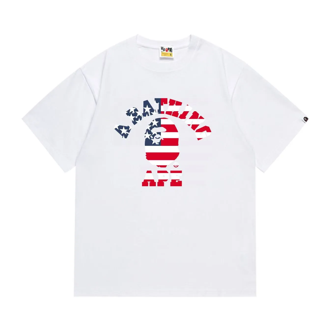 SC298#p110💰 (top version) BAPE uses 260 grams of high-quality high-weave pure cotton fabric, double yarn combed, soft texture and no pilling, imported environmentally friendly printing glue, bright and three-dimensional pattern, quality 💥Same style for men and women, the upper body is fashionable Color: black white Size: S M L XL XXL