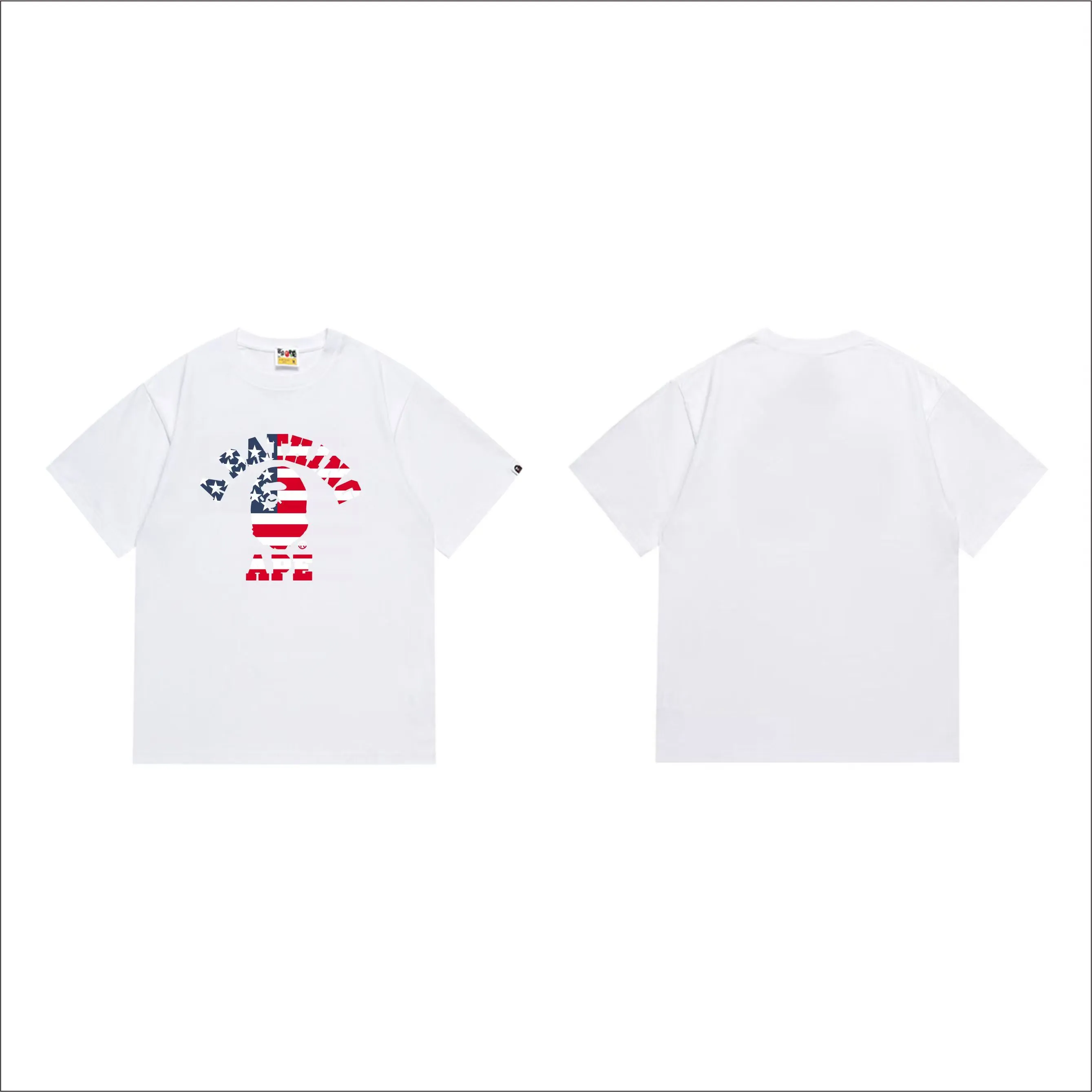 SC298#p110💰 (top version) BAPE uses 260 grams of high-quality high-weave pure cotton fabric, double yarn combed, soft texture and no pilling, imported environmentally friendly printing glue, bright and three-dimensional pattern, quality 💥Same style for men and women, the upper body is fashionable Color: black white Size: S M L XL XXL