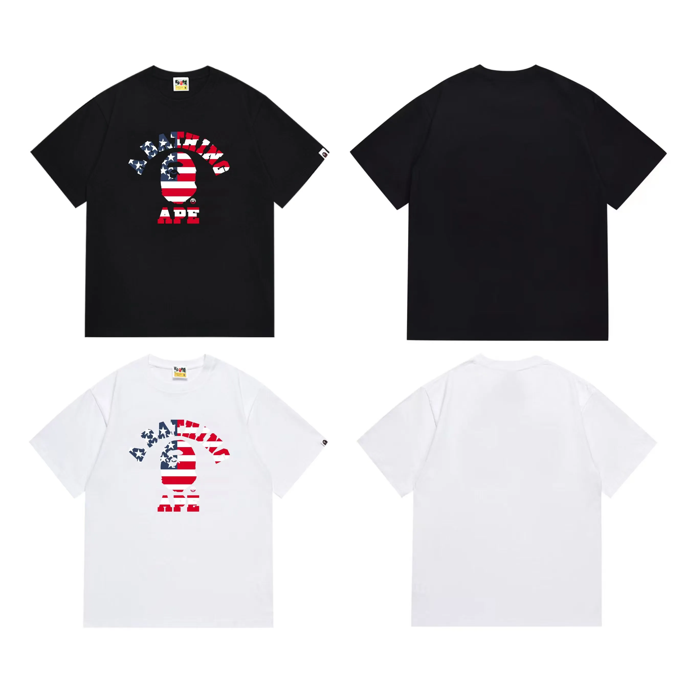 SC298#p110💰 (top version) BAPE uses 260 grams of high-quality high-weave pure cotton fabric, double yarn combed, soft texture and no pilling, imported environmentally friendly printing glue, bright and three-dimensional pattern, quality 💥Same style for men and women, the upper body is fashionable Color: black white Size: S M L XL XXL