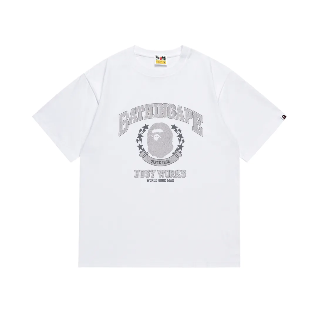 SC169#p110💰 (top version) BAPE BATHING APE RELAXED camouflage ape print short-sleeved T-shirt Made of 260 grams of high-quality high-weave pure cotton fabric, double yarn combed, soft and non-pilling, imported environmentally friendly printing glue, bright and three-dimensional pattern, quality 💥Same style for men and women. The upper body is trendy. Color: black white Size: S M L XL XXL