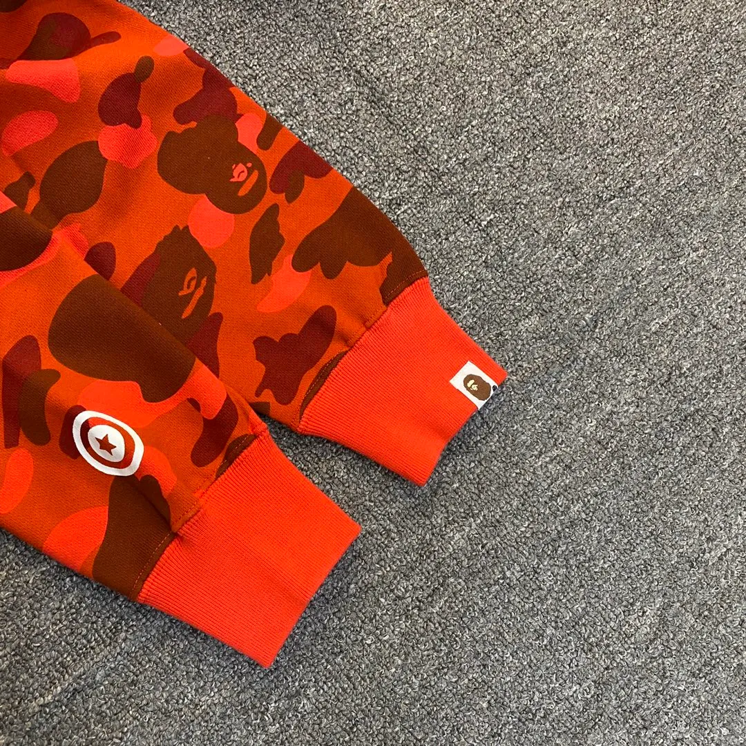 💰380 BAPE 1ST CAMO SHARK FULL Classic counter model Camouflage shark hooded zipper sweatshirt Machine-printed camouflage Top-quality fabric High-end 1:1 replica Customized fabric Couple model: S—XXL [Camouflage yellow, Camouflage green, Camouflage red, Camouflage purple, Camouflage blue, Camouflage gray]