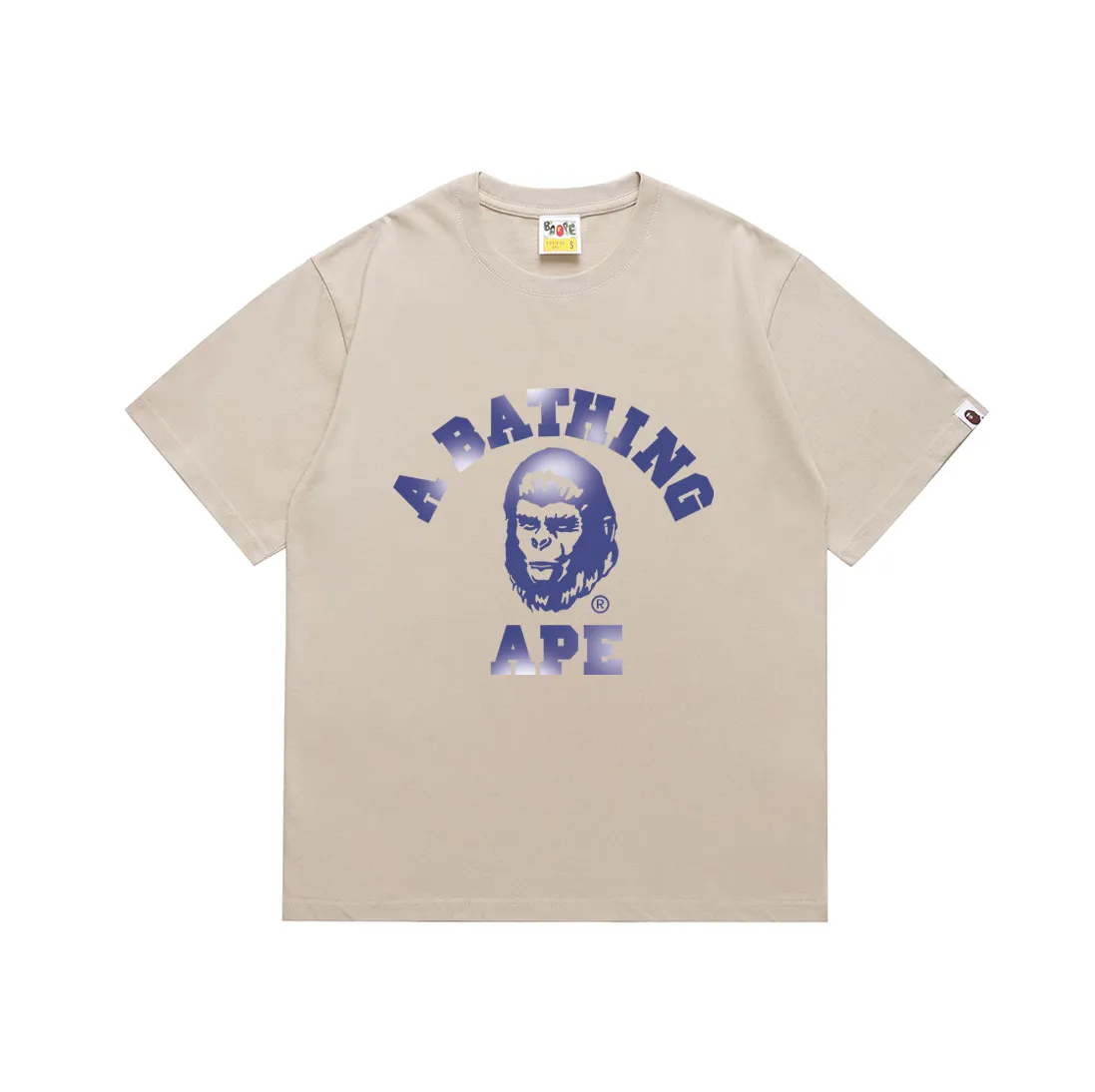 SC187#p110💰 (top version) BAPE COLLEGE GRAPHIC TEE comic letter T-shirt Made of 260 grams of high-quality high-weave pure cotton fabric, double yarn combed, soft and non-pilling texture, imported environmentally friendly printing glue, bright and three-dimensional pattern, quality 💥Same style for men and women, the upper body is fashionable Color: Navy Blue Green Khaki Brown Size: S M L XL XXL