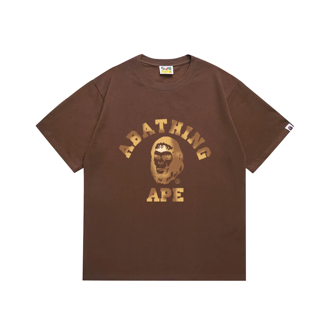 SC187#p110💰 (top version) BAPE COLLEGE GRAPHIC TEE comic letter T-shirt Made of 260 grams of high-quality high-weave pure cotton fabric, double yarn combed, soft and non-pilling texture, imported environmentally friendly printing glue, bright and three-dimensional pattern, quality 💥Same style for men and women, the upper body is fashionable Color: Navy Blue Green Khaki Brown Size: S M L XL XXL