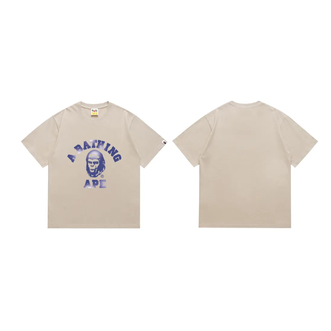 SC187#p110💰 (top version) BAPE COLLEGE GRAPHIC TEE comic letter T-shirt Made of 260 grams of high-quality high-weave pure cotton fabric, double yarn combed, soft and non-pilling texture, imported environmentally friendly printing glue, bright and three-dimensional pattern, quality 💥Same style for men and women, the upper body is fashionable Color: Navy Blue Green Khaki Brown Size: S M L XL XXL