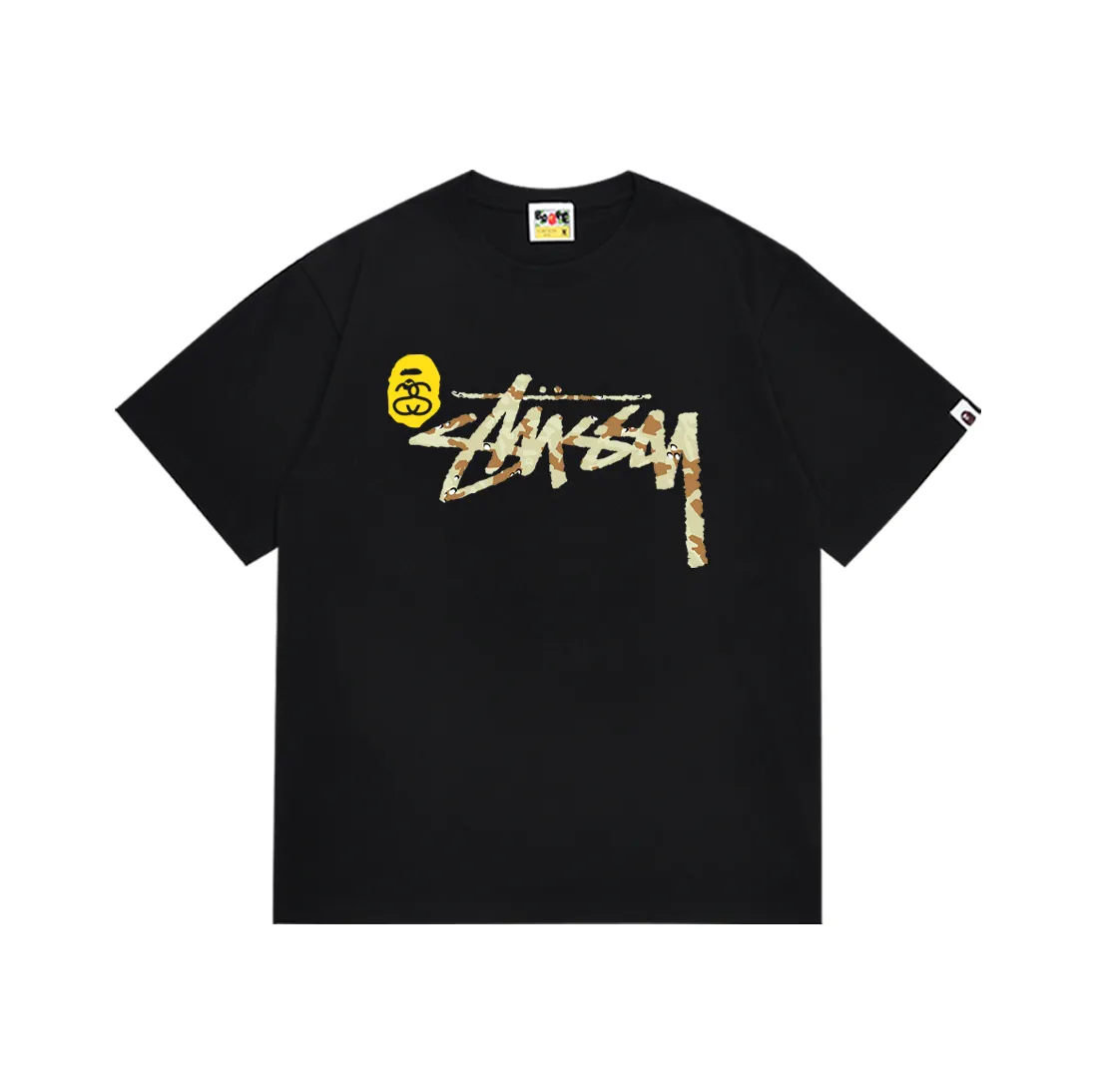 SC182#p110💰 (Top version) BAPE co-branded Stussy shark printed short-sleeved T-shirt Made of 260 grams of high-quality high-weave pure cotton fabric, double yarn combed, soft and non-pilling, imported environmentally friendly printing glue, bright and three-dimensional pattern, quality 💥Same style for men and women, the upper body is fashionable Color: black Size: S M L XL XXL