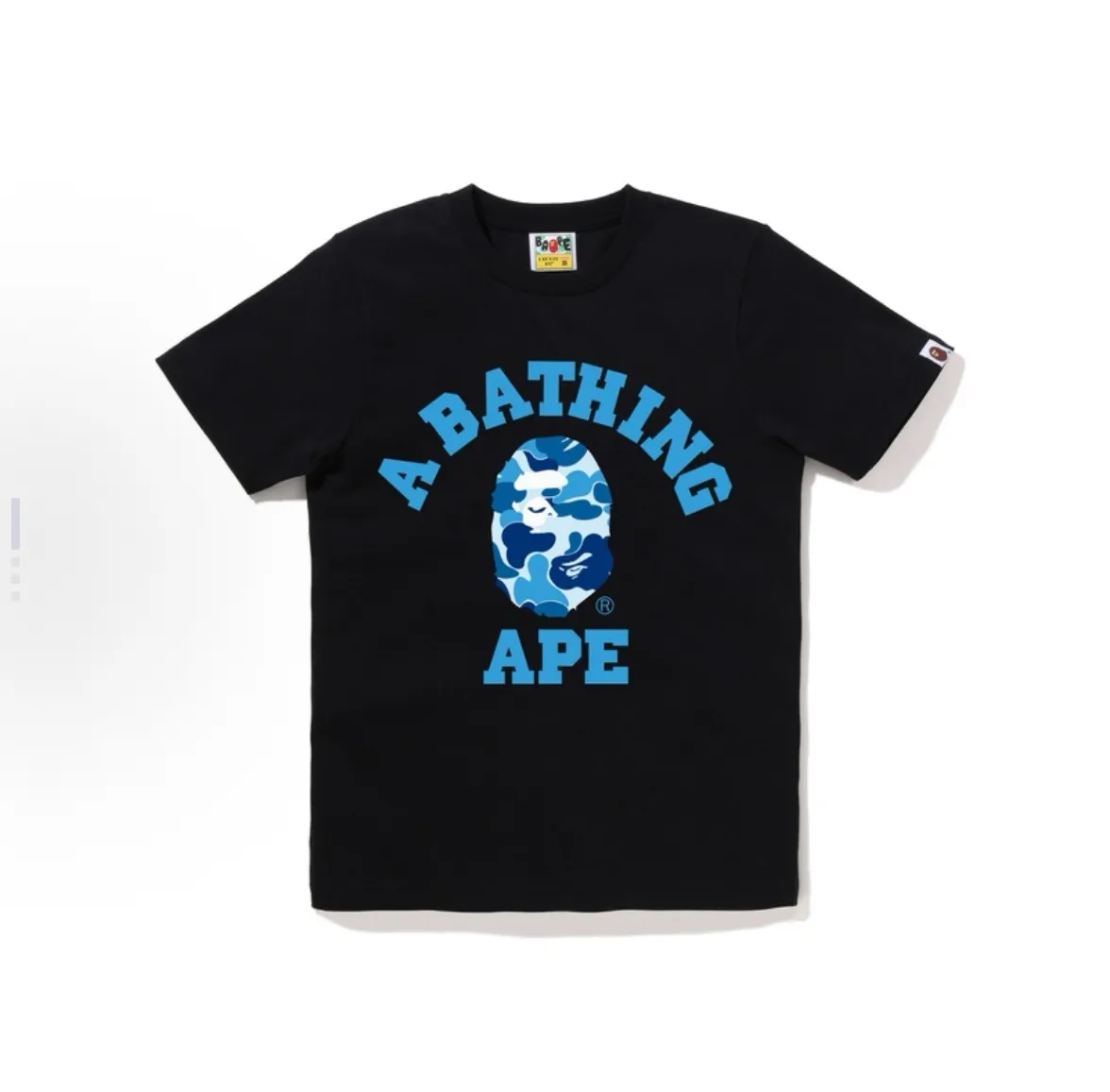 P110 001120 BAPE SS25 camouflage ape pattern comfortable and versatile short-sleeved T-shirt, same style for men and women, size smlxlxxl, white pink, black pink, white blue, black blue