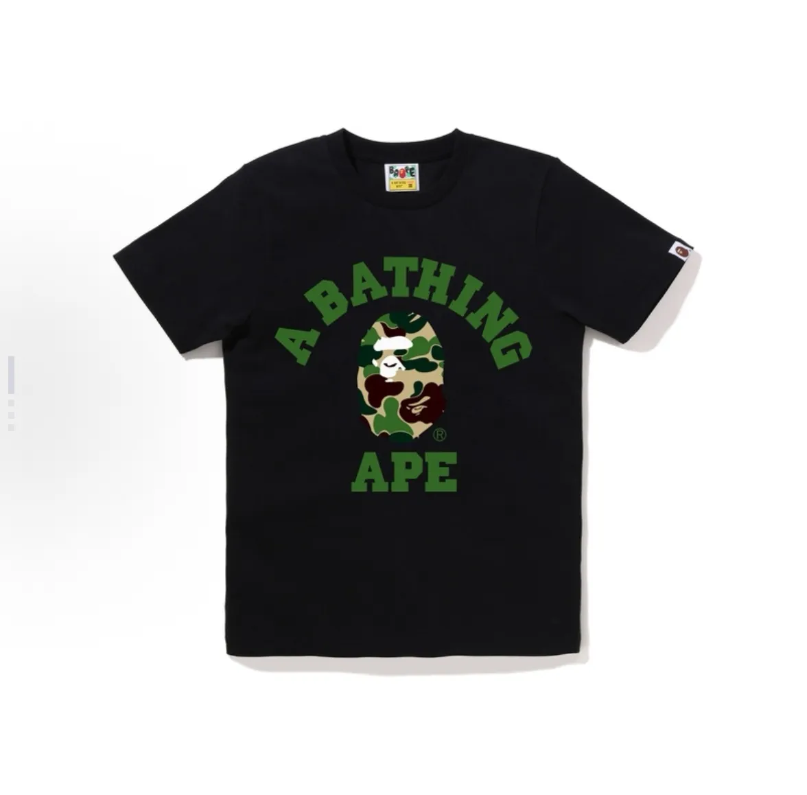 P110 001120 BAPE SS25 camouflage ape pattern comfortable and versatile short-sleeved T-shirt, same style for men and women, size smlxlxxl, white pink, black pink, white blue, black blue