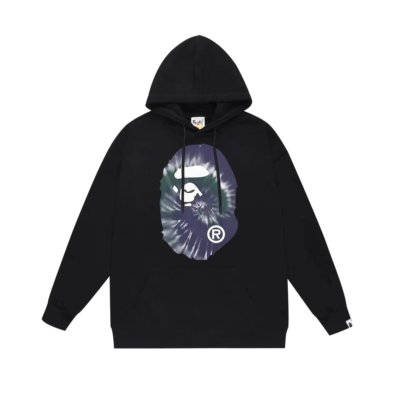 Model No. SC707#terry p160 plus velvet 180💰 (top version) BAPE autumn and winter tie-dyed ape head print round neck sweatshirt. Made of 350g large terry (drop shoulder large version) fabric. The texture is soft and non-pilling. Imported environmentally friendly printing glue. The pattern is bright and three-dimensional. Quality💥Same style for men and women. The upper body is trendy. Color: black white gray Size: S M L XL XXL