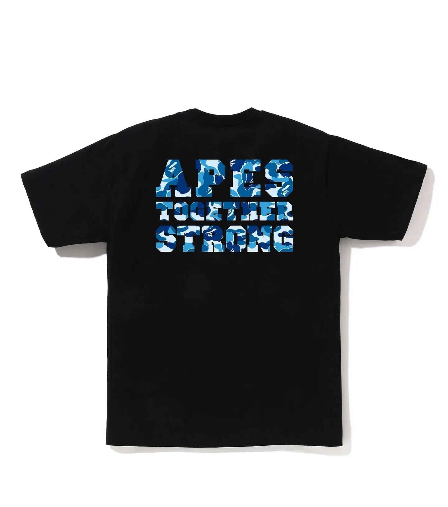 P110 001133 BAPE SS25 ABC CAMO series camouflage letter ape head print loose cuffs logo short-sleeved T-shirt, same style for men and women, size smlxlxxl, black pink, white pink, black green, white green, black blue, white blue