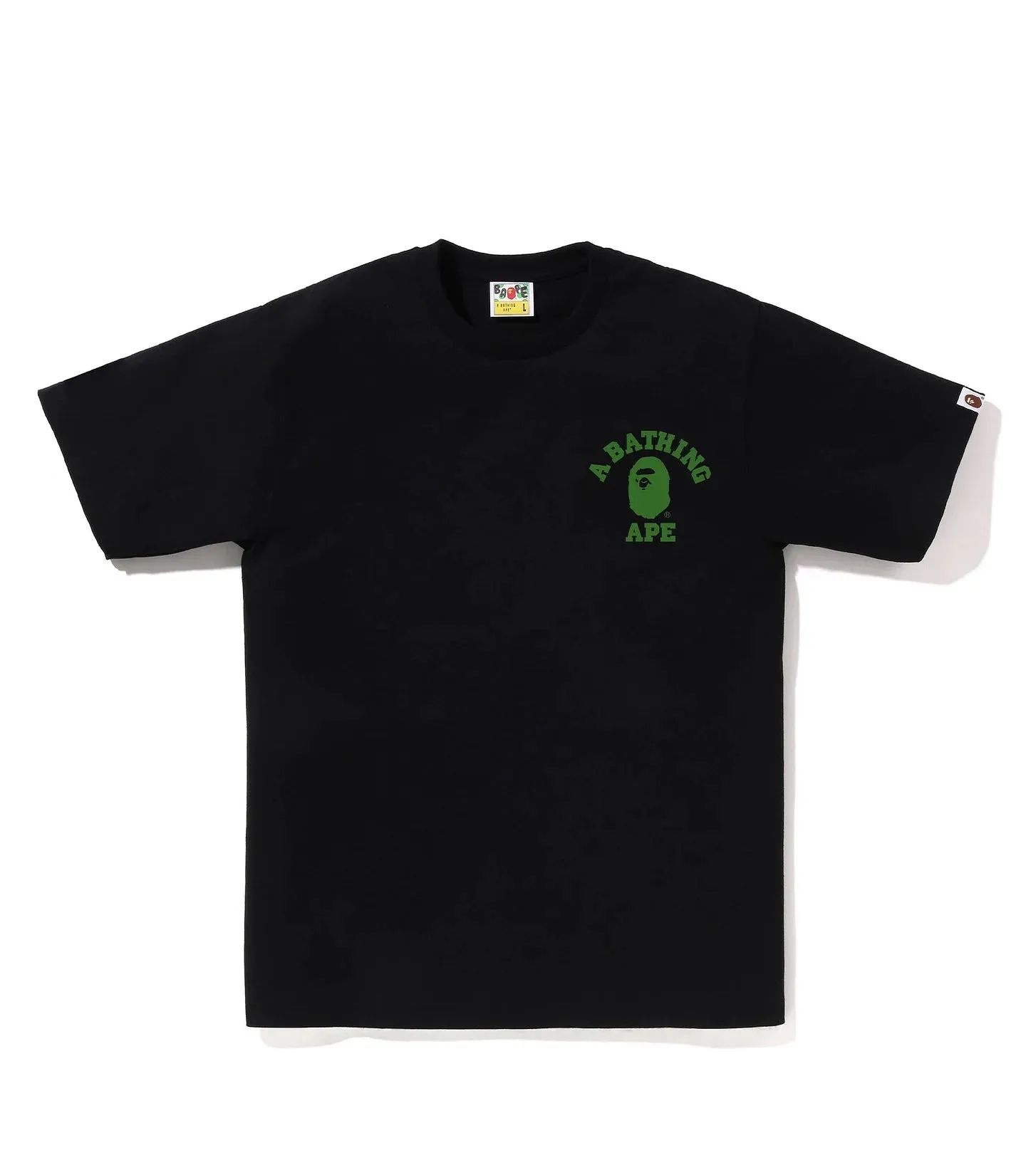 P110 001133 BAPE SS25 ABC CAMO series camouflage letter ape head print loose cuffs logo short-sleeved T-shirt, same style for men and women, size smlxlxxl, black pink, white pink, black green, white green, black blue, white blue