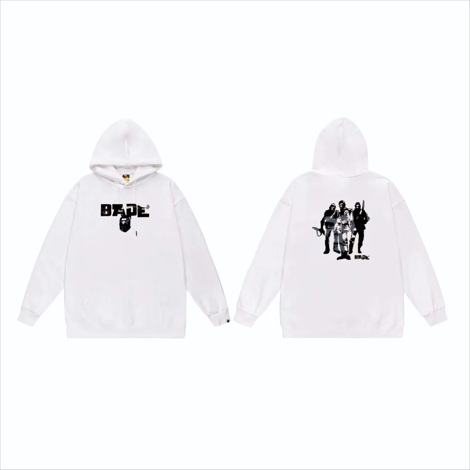 P160 model number SC869# terry 80 plus velvet 90 (top version) BAPE Ape Army letter print hooded sweatshirt Made of 380 grams of large terry (drop shoulder large version) fabric, soft texture and no pilling Imported environmentally friendly printing glue The pattern is bright and three-dimensional Quality 💥Same style for men and women The upper body is trendy Color: black white gray Size: S M L XL XXL
