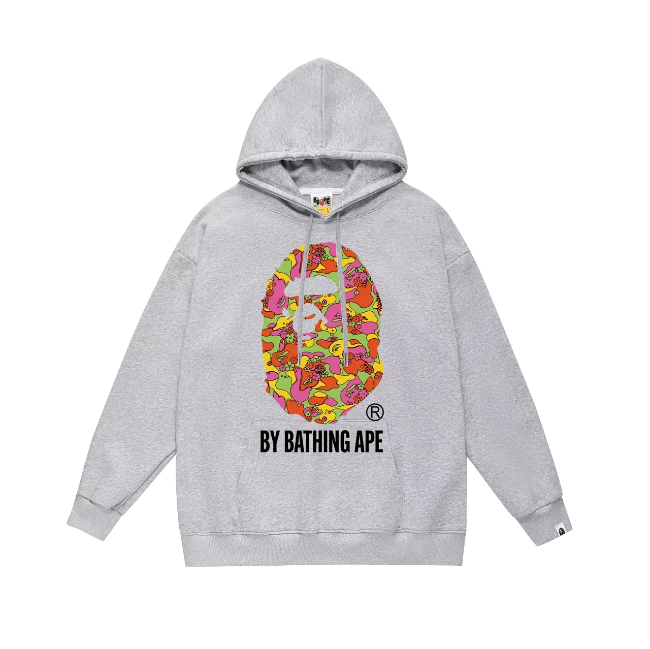 Model No. SC683# terry p160 plus velvet p180💰 (top version) BAPE flower camouflage ape head letter printed hooded sweatshirt. Made of 380g large terry 430g silver fox velvet (drop shoulder large version) fabric. The texture is soft and non-pilling. Imported environmentally friendly printing glue. The pattern is bright and three-dimensional. Quality💥Same style for men and women. The upper body is trendy. Color: black white gray Size: S M L XL XXL