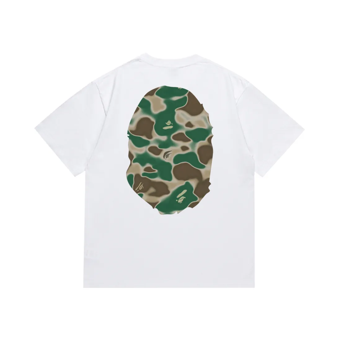 SC174#p110💰 (top version) BAPE LIQUID CAMO BIG APE liquid camouflage short-sleeved T-shirt Made of 260 grams of high-quality high-weave pure cotton fabric, double yarn combed, soft and non-pilling, imported environmentally friendly printing glue, bright and three-dimensional pattern, quality 💥Same style for men and women, the upper body is trendy Color: Black White Khaki Brown Size: S M L XL XXL