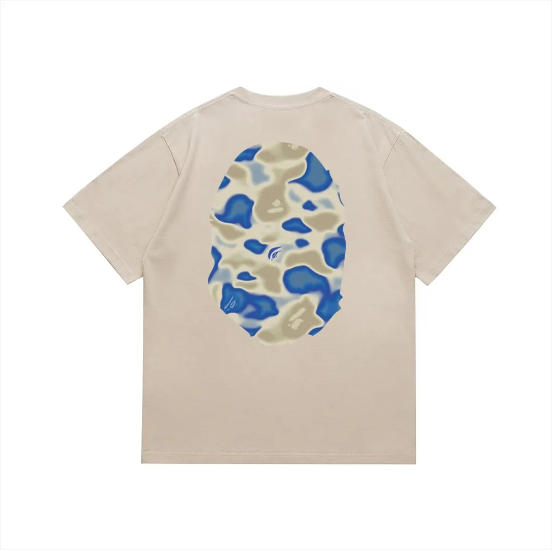 SC174#p110💰 (top version) BAPE LIQUID CAMO BIG APE liquid camouflage short-sleeved T-shirt Made of 260 grams of high-quality high-weave pure cotton fabric, double yarn combed, soft and non-pilling, imported environmentally friendly printing glue, bright and three-dimensional pattern, quality 💥Same style for men and women, the upper body is trendy Color: Black White Khaki Brown Size: S M L XL XXL