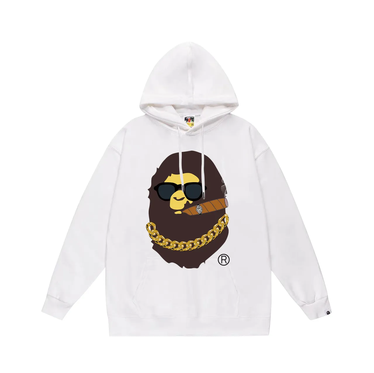 P160 model number SC786# terry 80 plus velvet 90 (top version) BAPE ape head smoking Los Angeles limited print hooded sweatshirt. Made of 380 grams of large terry (drop shoulder large version) fabric. The texture is soft and non-pilling. Imported environmentally friendly printing glue. The pattern is bright and three-dimensional. Quality 💥Same style for men and women. The upper body is trendy. Color: black white gray Size: S M L XL XXL