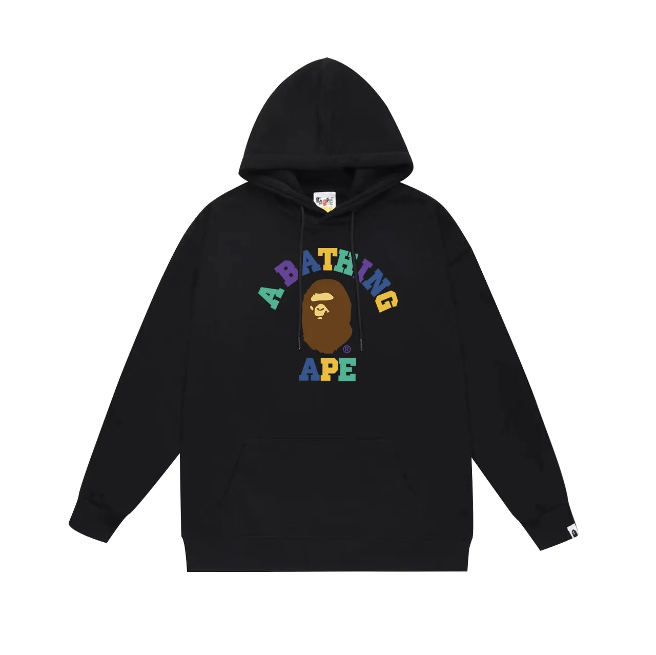 Model No. SC701# terry p160 plus velvet p180💰 (top version) BAPE ape head contrast letter color printed pattern hooded sweatshirt. Made of 380g large terry 430g silver fox velvet (drop shoulder large version) fabric. The texture is soft and non-pilling. Imported environmentally friendly printing glue. The pattern is bright and three-dimensional. Quality💥Same style for men and women. The upper body is trendy. Color: black white gray Size: S M L XL XXL