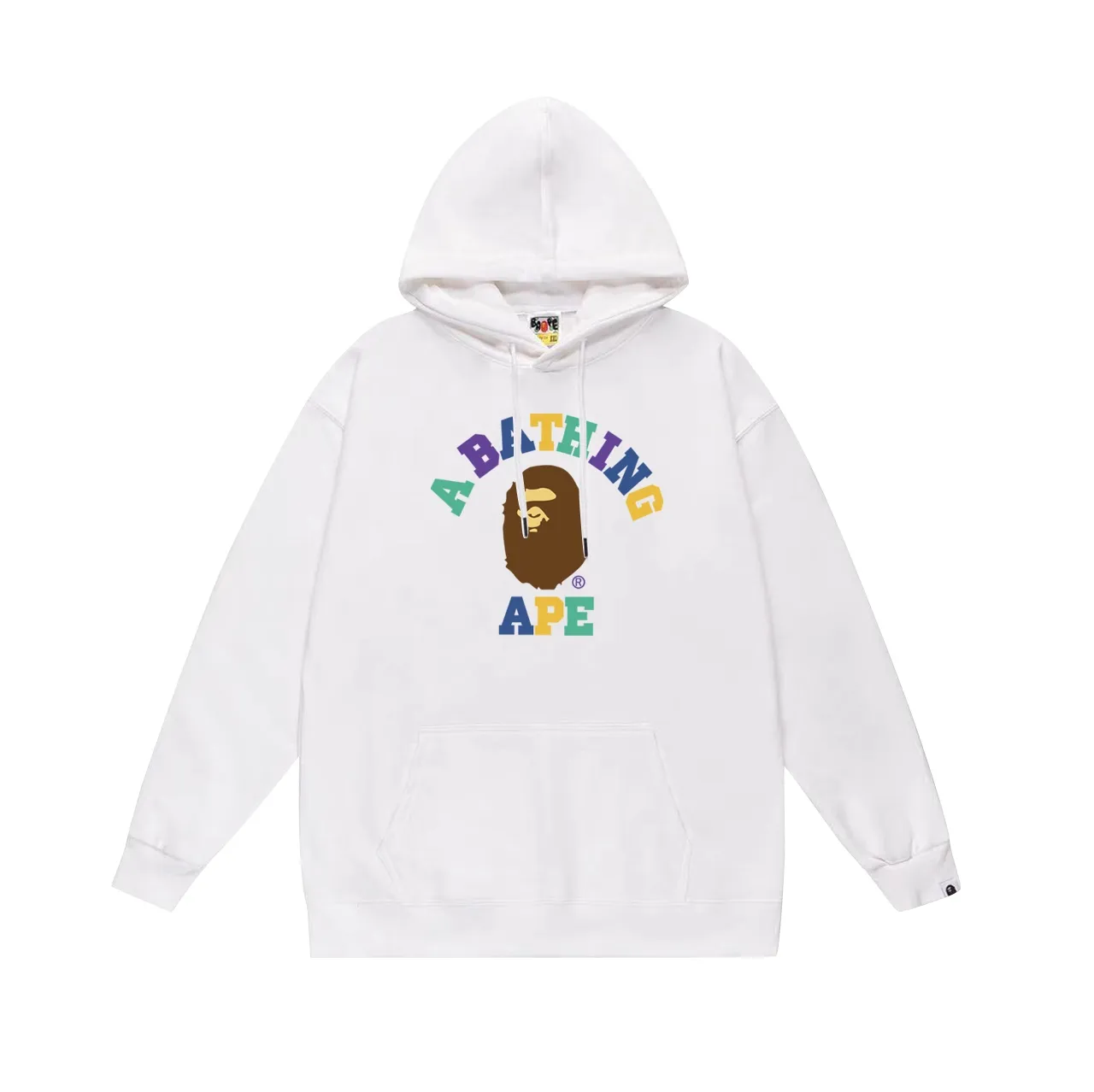 Model No. SC701# terry p160 plus velvet p180💰 (top version) BAPE ape head contrast letter color printed pattern hooded sweatshirt. Made of 380g large terry 430g silver fox velvet (drop shoulder large version) fabric. The texture is soft and non-pilling. Imported environmentally friendly printing glue. The pattern is bright and three-dimensional. Quality💥Same style for men and women. The upper body is trendy. Color: black white gray Size: S M L XL XXL