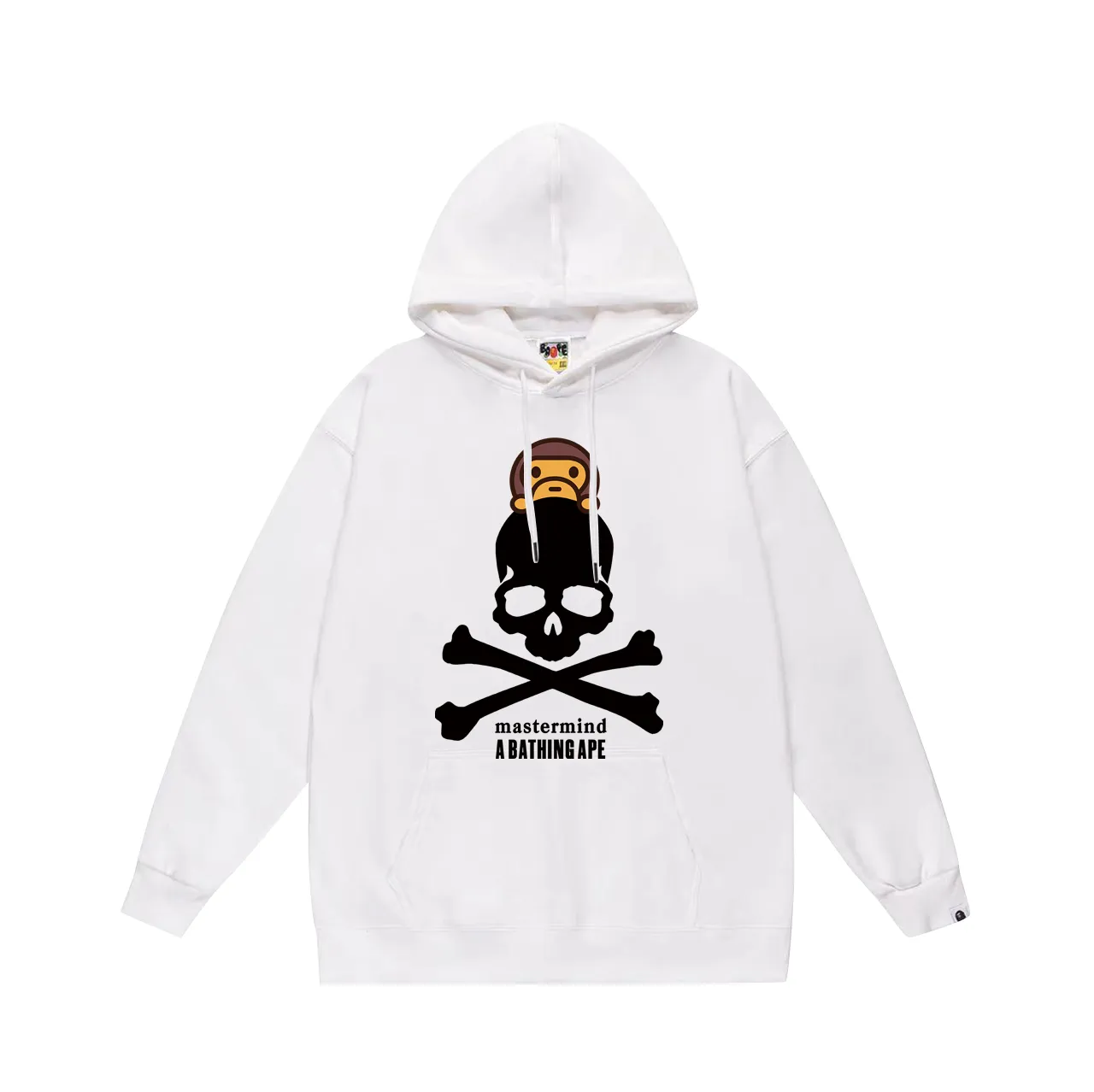 P160 model number SC777# terry 80 plus velvet 90 (top version) BAPE skull ape monkey cartoon animation hooded sweatshirt Made of 380 grams of large terry (drop shoulder large version) fabric, soft texture and no pilling Imported environmentally friendly printing glue The pattern is bright and three-dimensional Quality 💥Same style for men and women The upper body is trendy Color: black white gray Size: S M L XL XXL