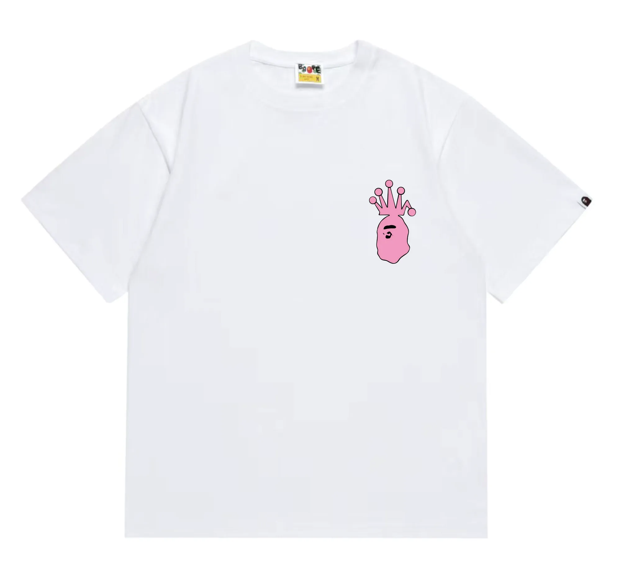 SC209#p110💰 (top version) BAPE×Stussy co-branded Stussy letter ape print T-shirt Made of 260 grams of high-quality high-weave pure cotton fabric, double yarn combed, soft texture and no pilling Imported environmentally friendly printing glue The pattern is bright and three-dimensional The quality is the same for men and women The upper body is trendy Color: Black White Gray Pink Red Size: S M L XL XXL