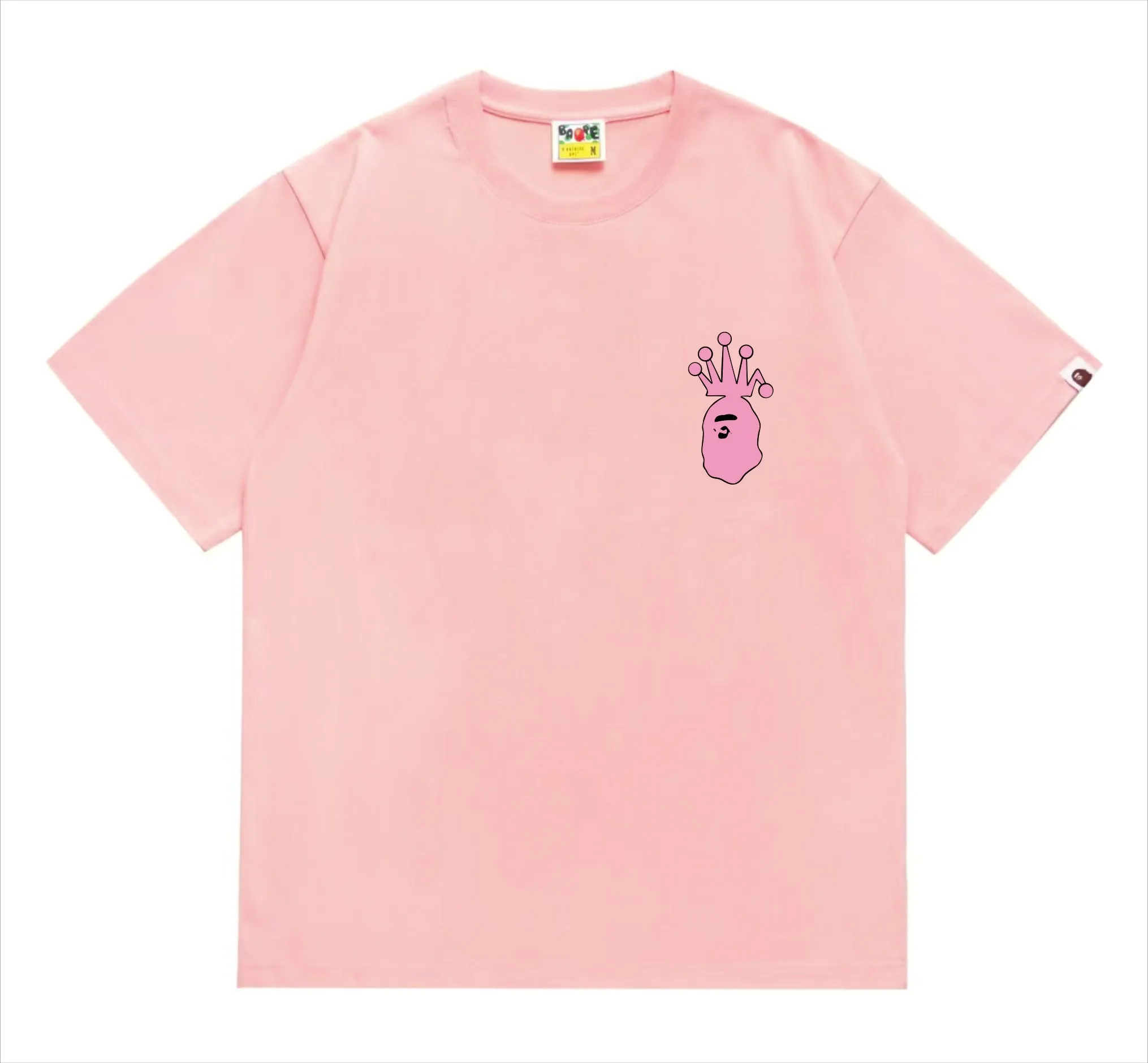 SC209#p110💰 (top version) BAPE×Stussy co-branded Stussy letter ape print T-shirt Made of 260 grams of high-quality high-weave pure cotton fabric, double yarn combed, soft texture and no pilling Imported environmentally friendly printing glue The pattern is bright and three-dimensional The quality is the same for men and women The upper body is trendy Color: Black White Gray Pink Red Size: S M L XL XXL