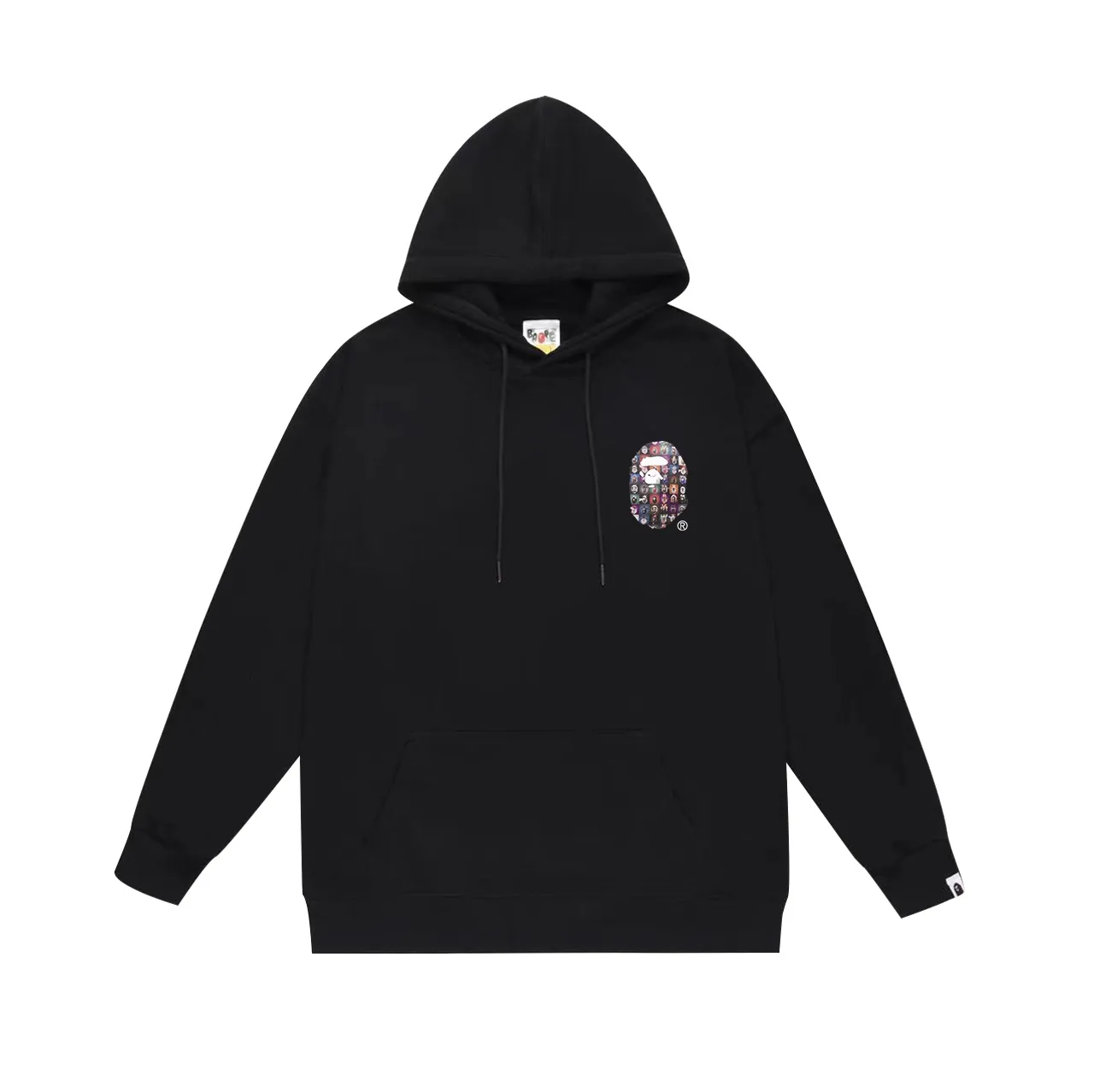 Model No. SC690#terry p160 plus velvet p180💰 (top version) BAPE Ape Universe NFT ape head letter printed hooded sweatshirt. Made of 380g large terry 430g silver fox velvet (drop shoulder large version) fabric. The texture is soft and non-pilling. Imported environmentally friendly printing glue. The pattern is bright and three-dimensional. Quality💥Same style for men and women. The upper body is trendy. Color: black white gray Size: S M L XL XXL