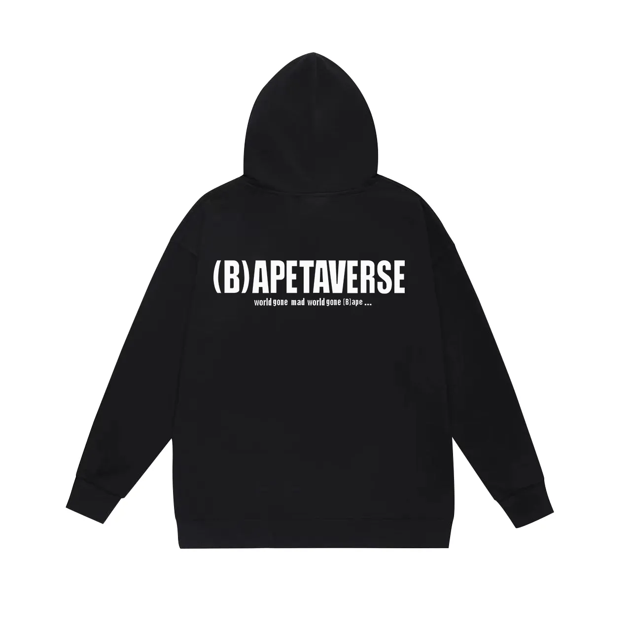 Model No. SC690#terry p160 plus velvet p180💰 (top version) BAPE Ape Universe NFT ape head letter printed hooded sweatshirt. Made of 380g large terry 430g silver fox velvet (drop shoulder large version) fabric. The texture is soft and non-pilling. Imported environmentally friendly printing glue. The pattern is bright and three-dimensional. Quality💥Same style for men and women. The upper body is trendy. Color: black white gray Size: S M L XL XXL