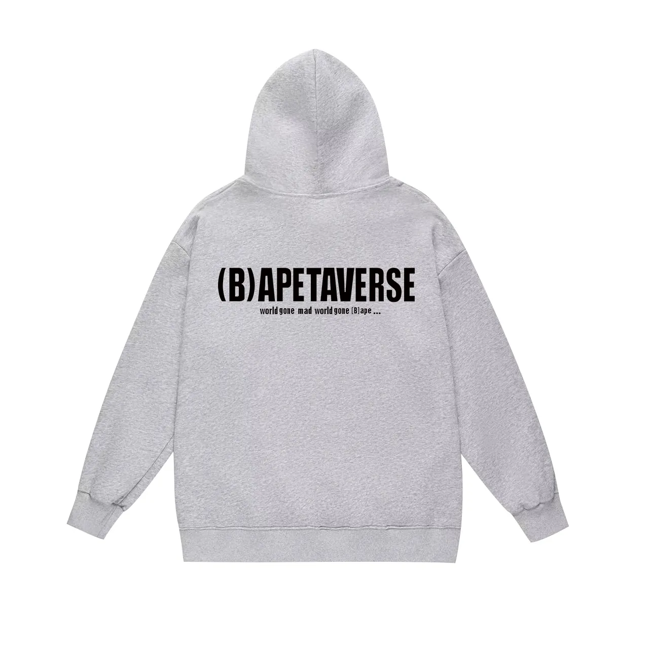 Model No. SC690#terry p160 plus velvet p180💰 (top version) BAPE Ape Universe NFT ape head letter printed hooded sweatshirt. Made of 380g large terry 430g silver fox velvet (drop shoulder large version) fabric. The texture is soft and non-pilling. Imported environmentally friendly printing glue. The pattern is bright and three-dimensional. Quality💥Same style for men and women. The upper body is trendy. Color: black white gray Size: S M L XL XXL
