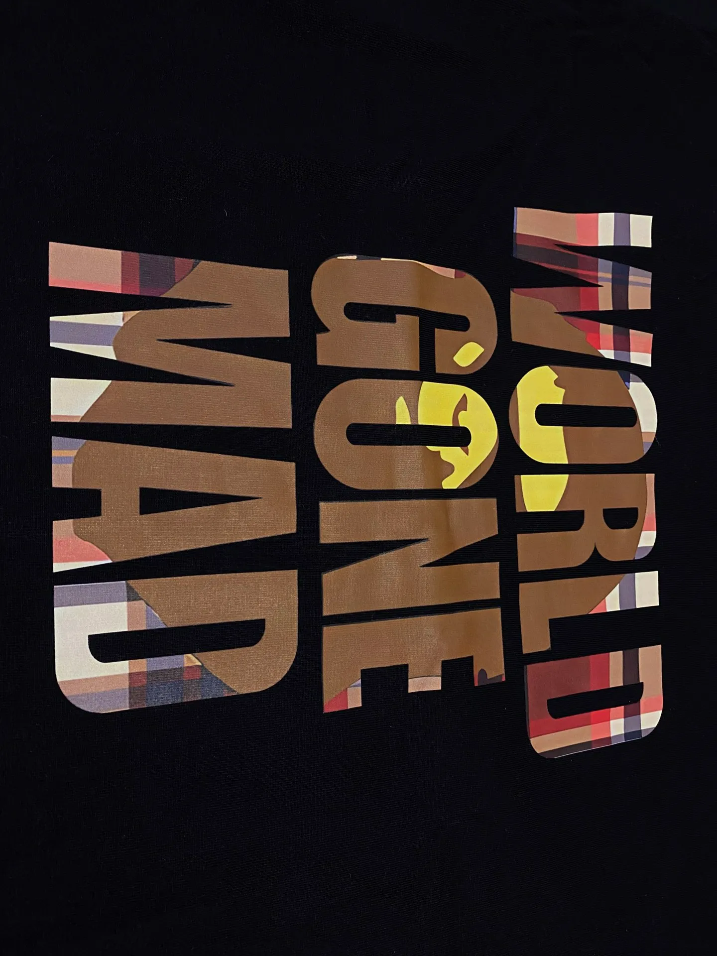 SC126#p110💰 (top version) BAPE plaid letter ape head print short-sleeved T-shirt Made of 260 grams of high-quality high-weave pure cotton fabric, double yarn combed, soft texture and no pilling Imported environmentally friendly printing glue, bright and three-dimensional pattern, quality 💥Same style for men and women, the upper body is fashionable Color: black white Size: S M L XL XXL