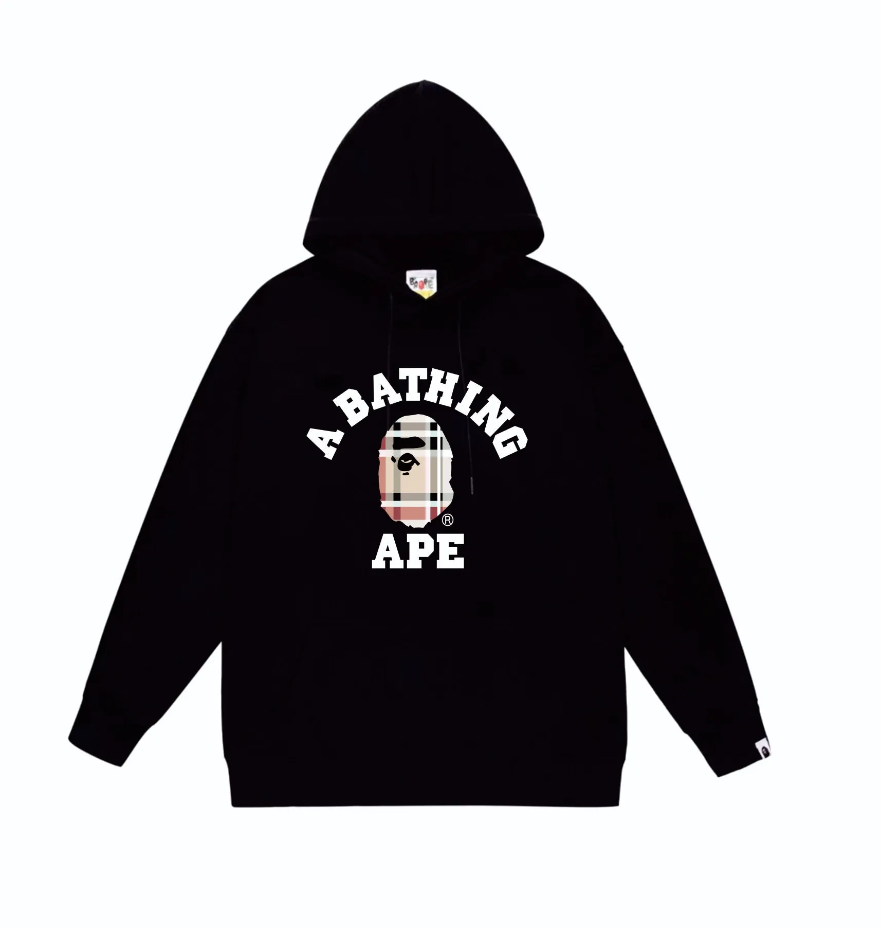 P160 model number SC822# terry 80 plus velvet 90 (top version) BAPE ape plaid pattern printed hooded sweatshirt Made of 380g large terry (drop shoulder large version) fabric, soft texture and no pilling Imported environmentally friendly printing glue The pattern is bright and three-dimensional Quality 💥Same style for men and women The upper body is trendy Color: Black White Gray Size: S M L XL XXL