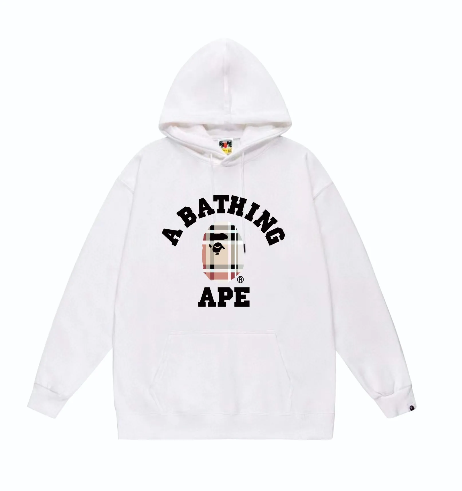 P160 model number SC822# terry 80 plus velvet 90 (top version) BAPE ape plaid pattern printed hooded sweatshirt Made of 380g large terry (drop shoulder large version) fabric, soft texture and no pilling Imported environmentally friendly printing glue The pattern is bright and three-dimensional Quality 💥Same style for men and women The upper body is trendy Color: Black White Gray Size: S M L XL XXL