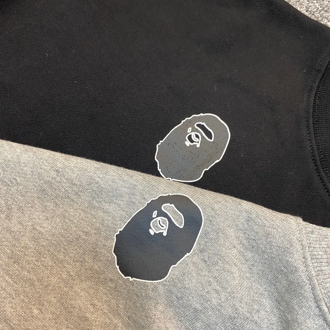 💰250 BAPE letter bee contrasting print Customized fabric 380g pure cotton round neck sweatshirt Couple style: S-XXL [black gray] BAPE letter bee contrasting print Customized fabric 380g pure cotton round neck sweatshirt Couple style: S-XXL [black gray]
