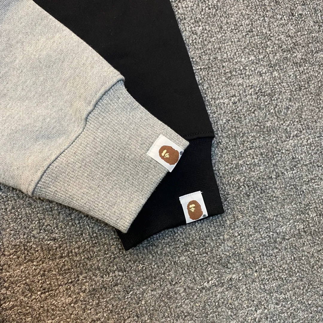 💰250 BAPE letter bee contrasting print Customized fabric 380g pure cotton round neck sweatshirt Couple style: S-XXL [black gray] BAPE letter bee contrasting print Customized fabric 380g pure cotton round neck sweatshirt Couple style: S-XXL [black gray]