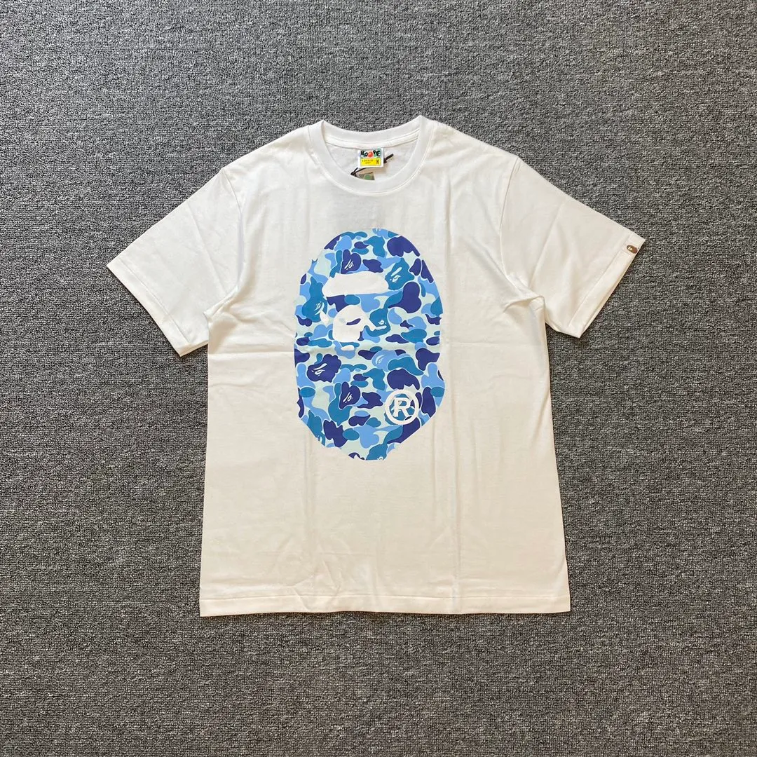 💰140 Bape Abc Blue Pink Green Camouflage Ape Man Reappearance 280g Couple Model: S-XXL [White Green Black Green White Blue Black Blue White Pink Black Pink]