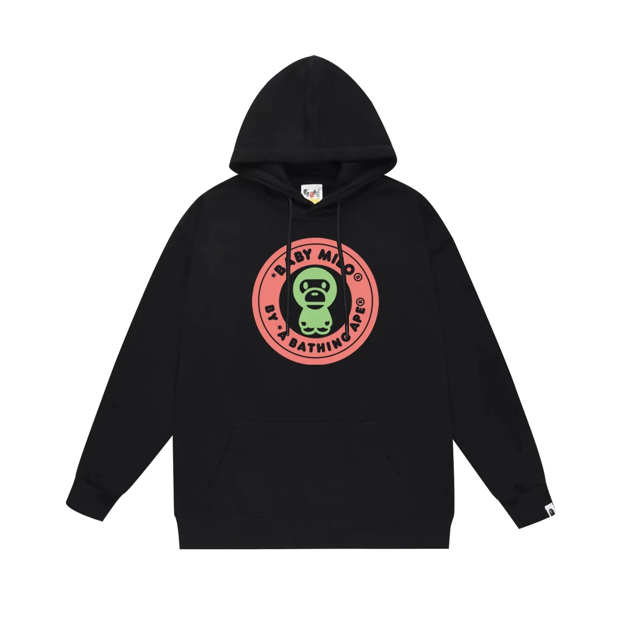 Model No. SC680#terry p160 plus velvet p180💰 (top version) BAPE cartoon BABY MILO medallion letter printed hooded sweatshirt. Made of 380g large terry 430g silver fox velvet (drop shoulder large version) fabric. The texture is soft and non-pilling. Imported environmentally friendly printing glue. The pattern is bright and three-dimensional. Quality💥Same style for men and women. The upper body is trendy. Color: black white gray Size: S M L XL XXL