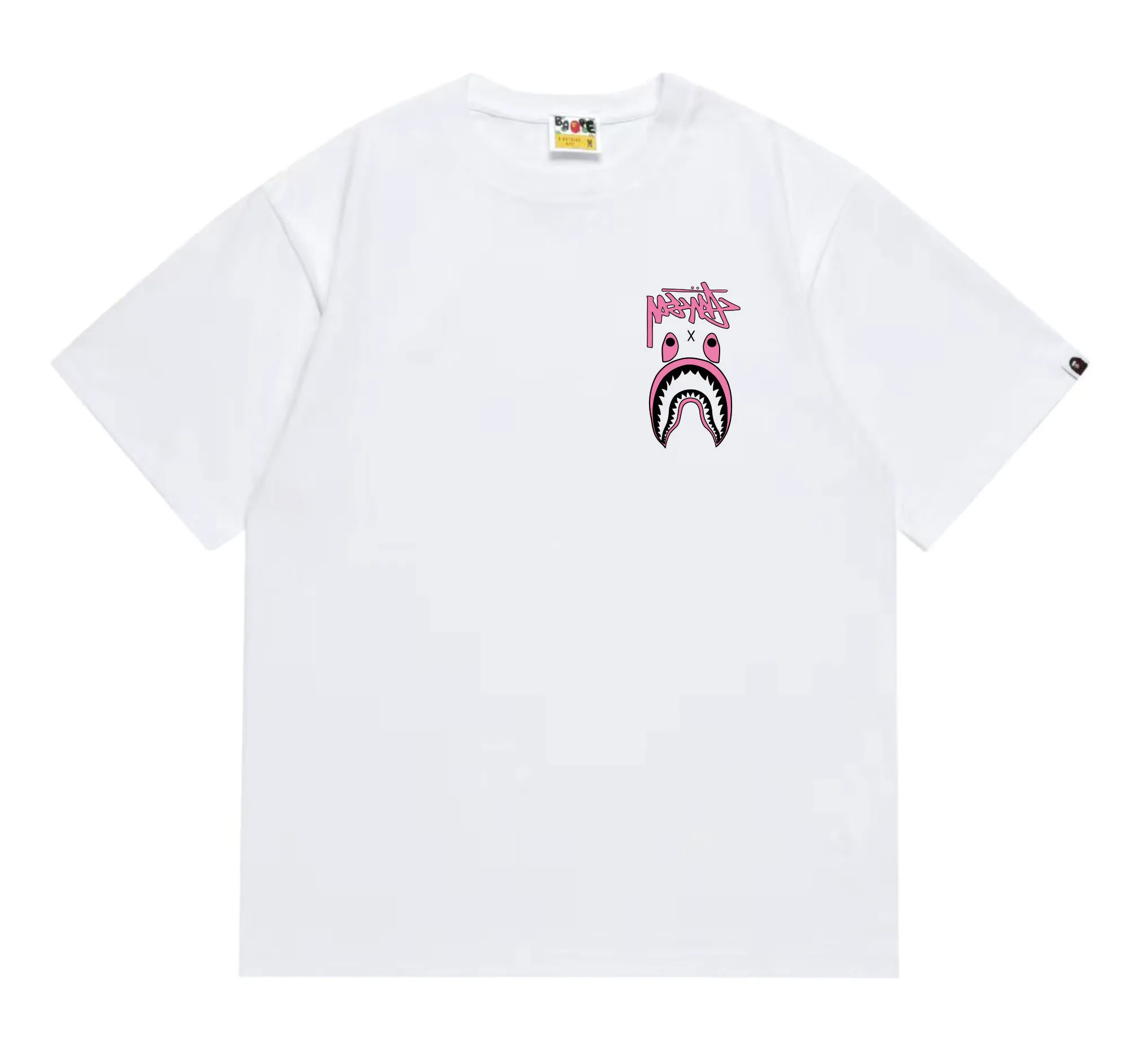 SC204#p110💰 (Top version) BAPE×Stussy co-branded Stussy letter ape print T-shirt Made of 260 grams of high-quality high-weave pure cotton fabric, double yarn combed, soft and non-pilling, imported environmentally friendly printing glue, bright and three-dimensional pattern, quality 💥Same style for men and women, the upper body is fashionable Color: black and white, gray and white, pink and white, red and white, white and black, gray and black, pink and black, red and black Size: S M L XL XXL