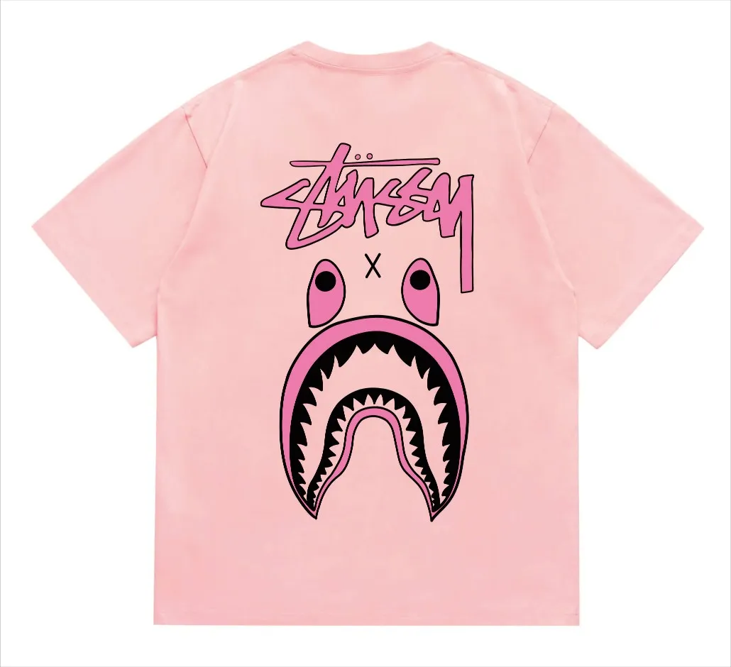 SC204#p110💰 (Top version) BAPE×Stussy co-branded Stussy letter ape print T-shirt Made of 260 grams of high-quality high-weave pure cotton fabric, double yarn combed, soft and non-pilling, imported environmentally friendly printing glue, bright and three-dimensional pattern, quality 💥Same style for men and women, the upper body is fashionable Color: black and white, gray and white, pink and white, red and white, white and black, gray and black, pink and black, red and black Size: S M L XL XXL