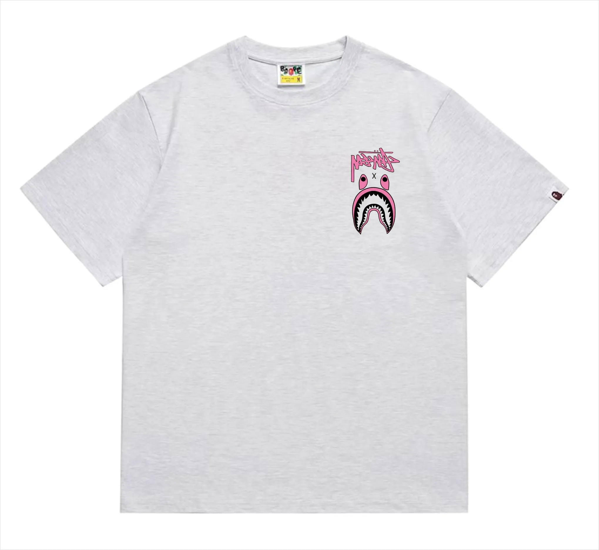 SC204#p110💰 (Top version) BAPE×Stussy co-branded Stussy letter ape print T-shirt Made of 260 grams of high-quality high-weave pure cotton fabric, double yarn combed, soft and non-pilling, imported environmentally friendly printing glue, bright and three-dimensional pattern, quality 💥Same style for men and women, the upper body is fashionable Color: black and white, gray and white, pink and white, red and white, white and black, gray and black, pink and black, red and black Size: S M L XL XXL