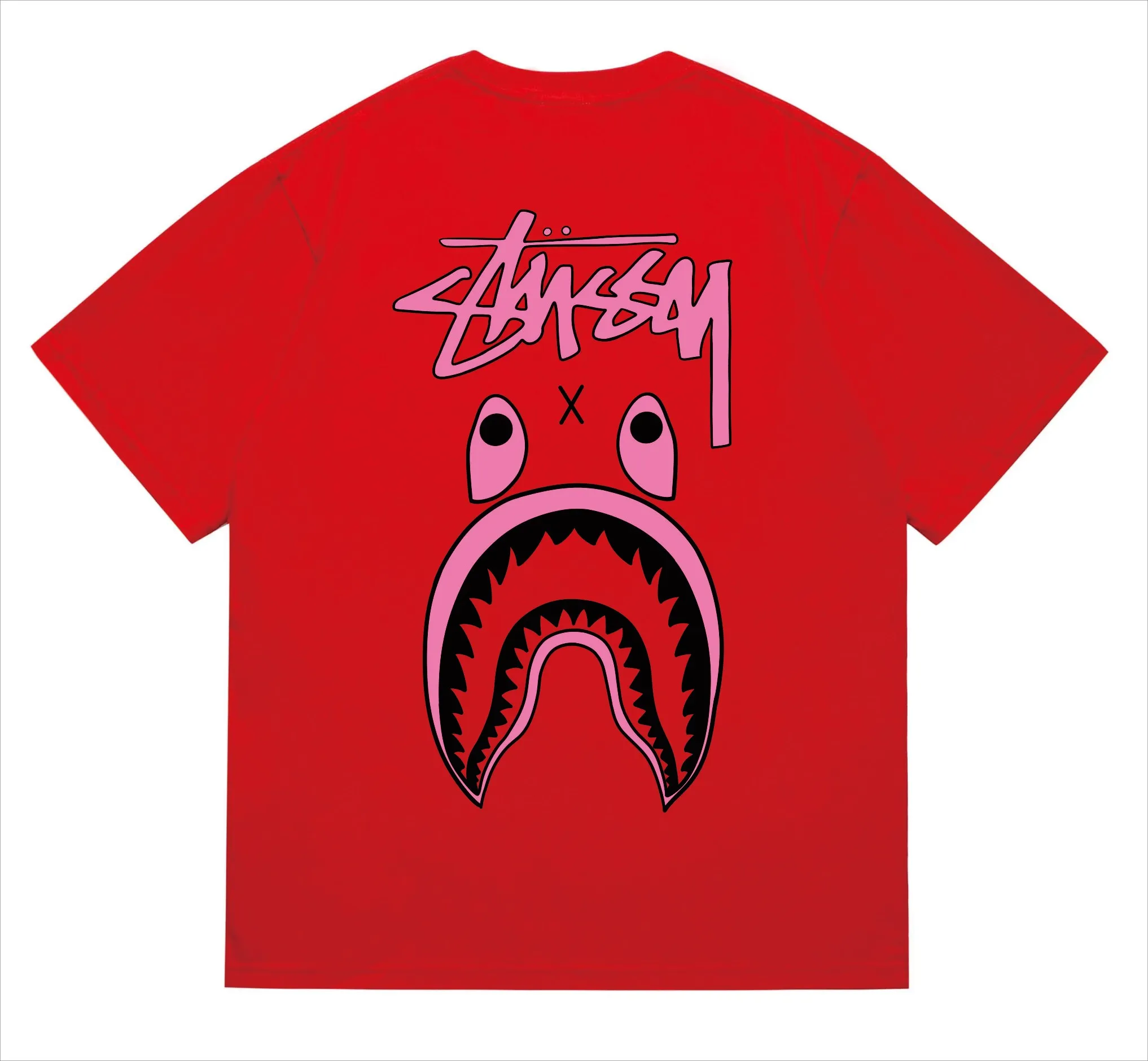 SC204#p110💰 (Top version) BAPE×Stussy co-branded Stussy letter ape print T-shirt Made of 260 grams of high-quality high-weave pure cotton fabric, double yarn combed, soft and non-pilling, imported environmentally friendly printing glue, bright and three-dimensional pattern, quality 💥Same style for men and women, the upper body is fashionable Color: black and white, gray and white, pink and white, red and white, white and black, gray and black, pink and black, red and black Size: S M L XL XXL