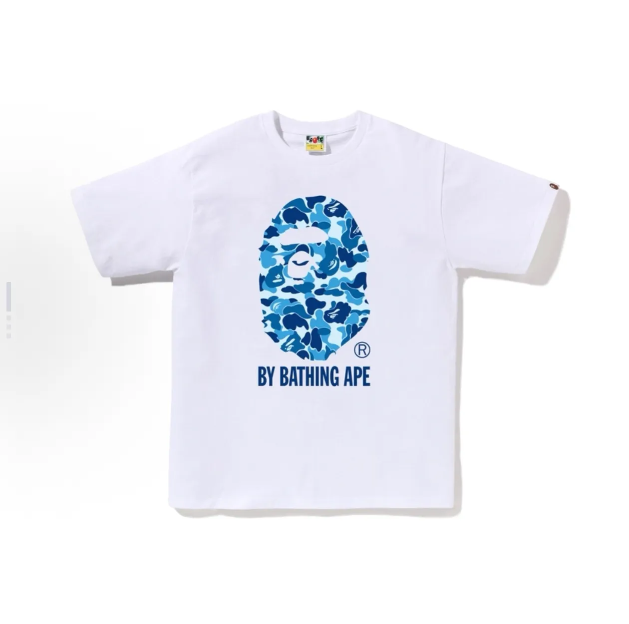 P110 001192 BAPE SS25 ABC CAMO series camouflage ape print short-sleeved T-shirt, same style for men and women, size smlxlxxl, black and green, white and green, black and blue, white and blue, black and pink, white and pink