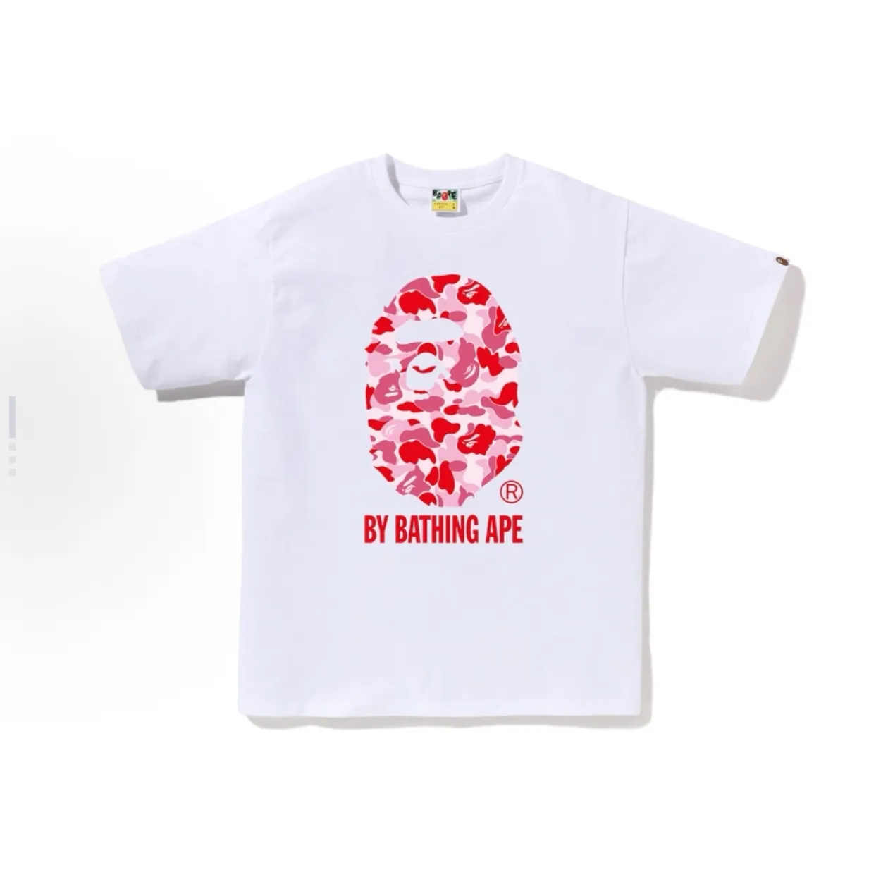 P110 001192 BAPE SS25 ABC CAMO series camouflage ape print short-sleeved T-shirt, same style for men and women, size smlxlxxl, black and green, white and green, black and blue, white and blue, black and pink, white and pink