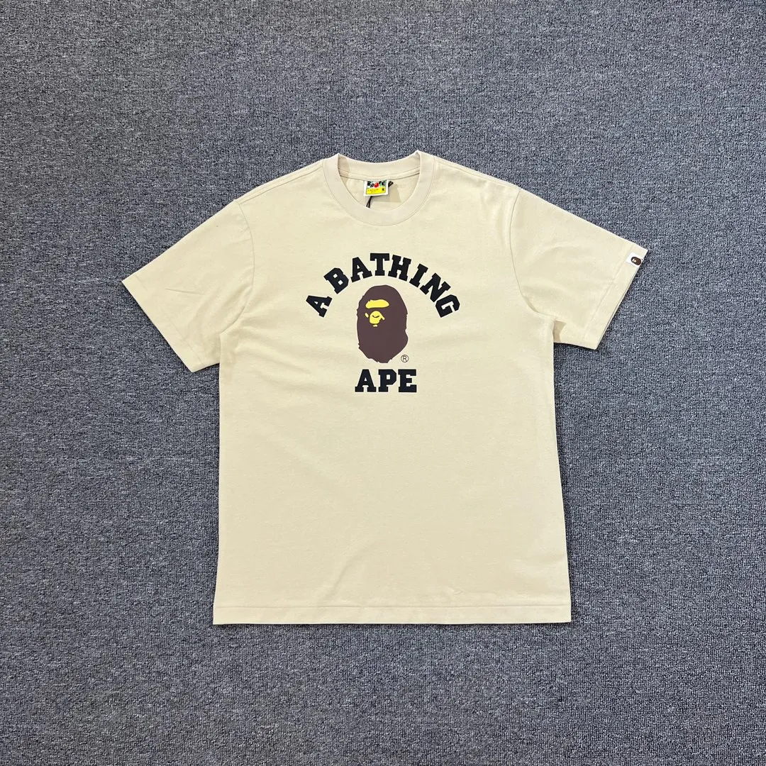 💰140 BAPE ape-man’s small head classic reappearance 270g heavy linen cotton fabric ZP version Couple model: S-XXL [Black White Navy Rice Apricot]