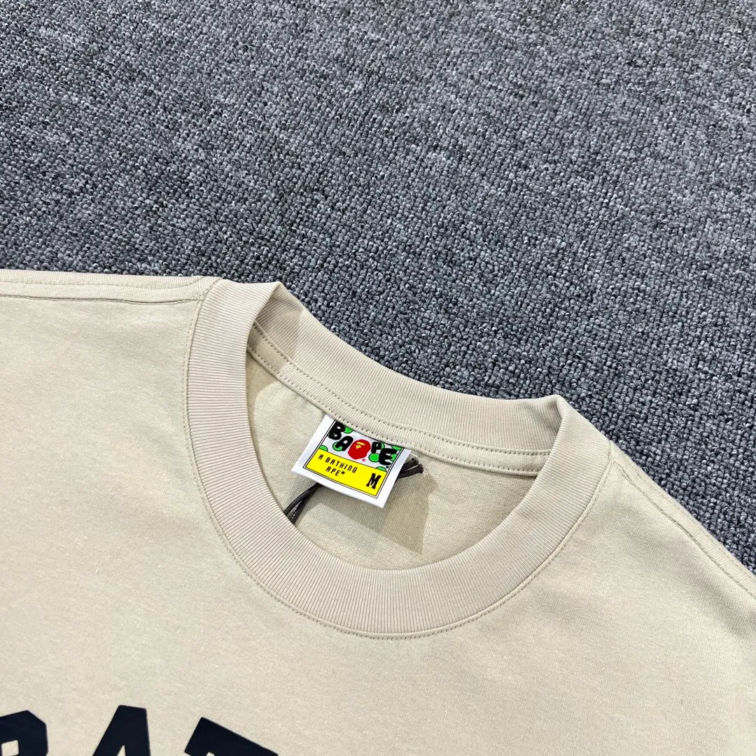 💰140 BAPE ape-man’s small head classic reappearance 270g heavy linen cotton fabric ZP version Couple model: S-XXL [Black White Navy Rice Apricot]