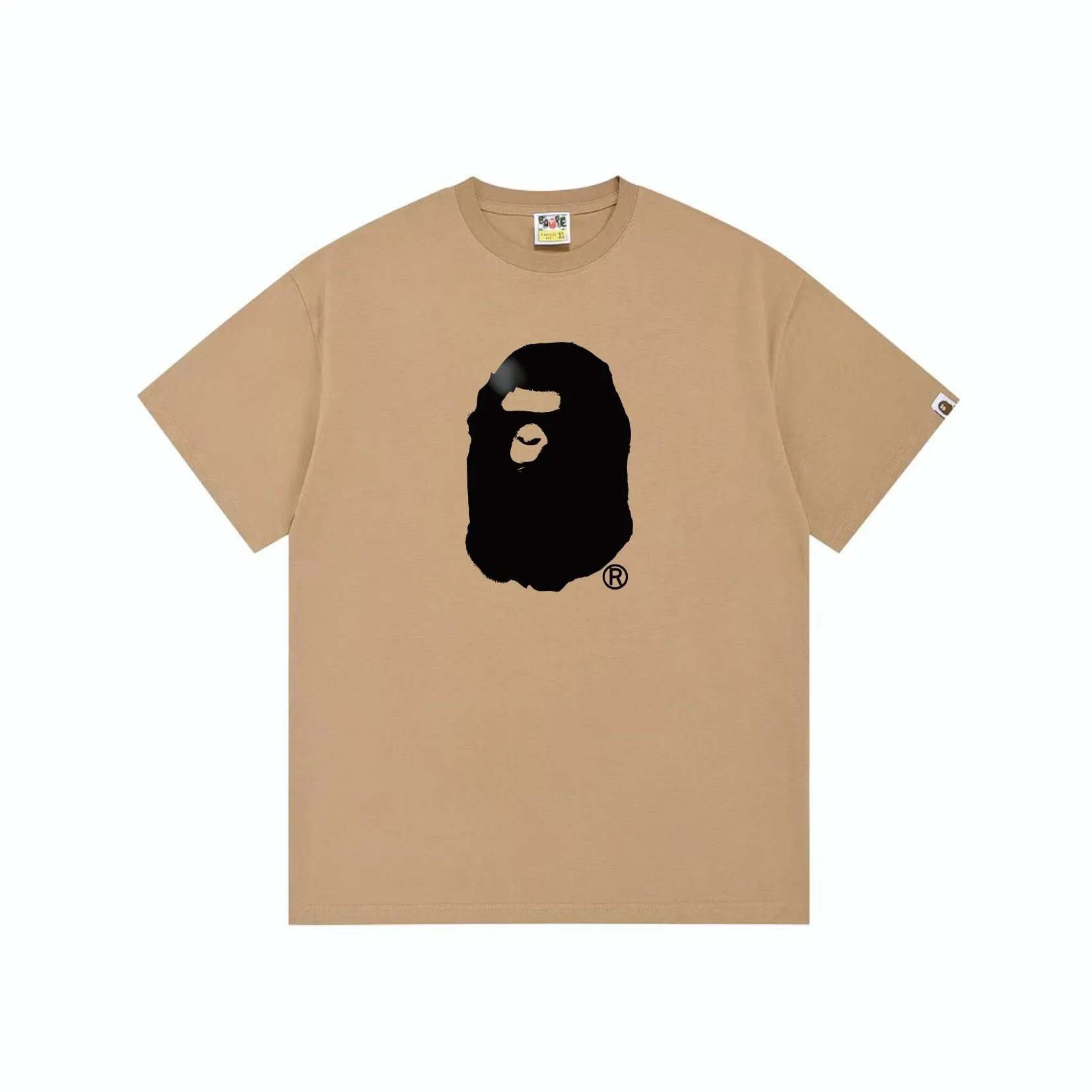 SC268#p110💰 (top version) BAPE SS24 inkjet feeling ape head letter printed short-sleeved T-shirt Made of 260 grams of high-quality high-weave pure cotton fabric, double yarn combed, soft texture and no pilling Imported environmentally friendly printing glue, bright and three-dimensional pattern, quality 💥Same style for men and women. The upper body is trendy. Color: black, beige, purple, size: S M L XL XXL