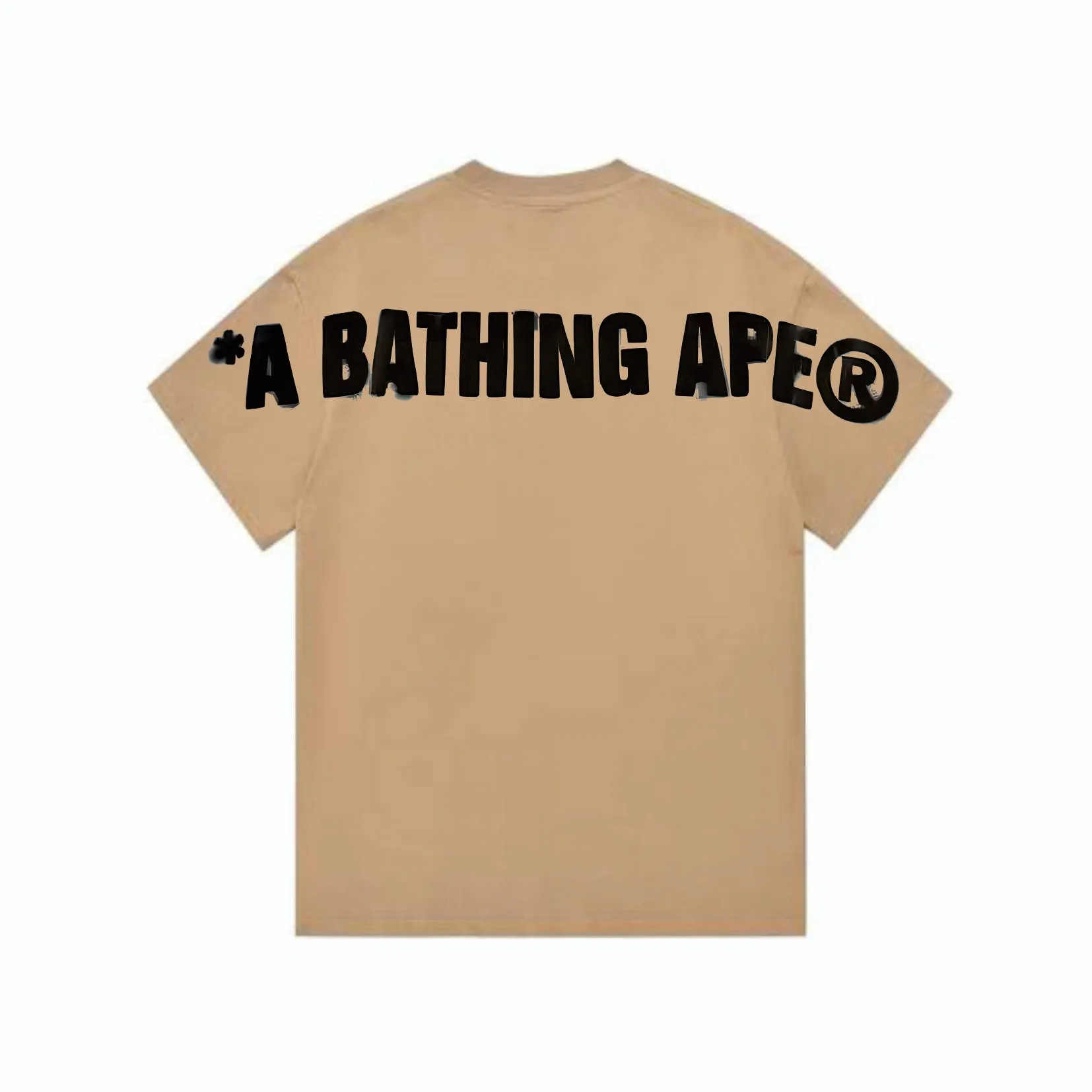 SC268#p110💰 (top version) BAPE SS24 inkjet feeling ape head letter printed short-sleeved T-shirt Made of 260 grams of high-quality high-weave pure cotton fabric, double yarn combed, soft texture and no pilling Imported environmentally friendly printing glue, bright and three-dimensional pattern, quality 💥Same style for men and women. The upper body is trendy. Color: black, beige, purple, size: S M L XL XXL