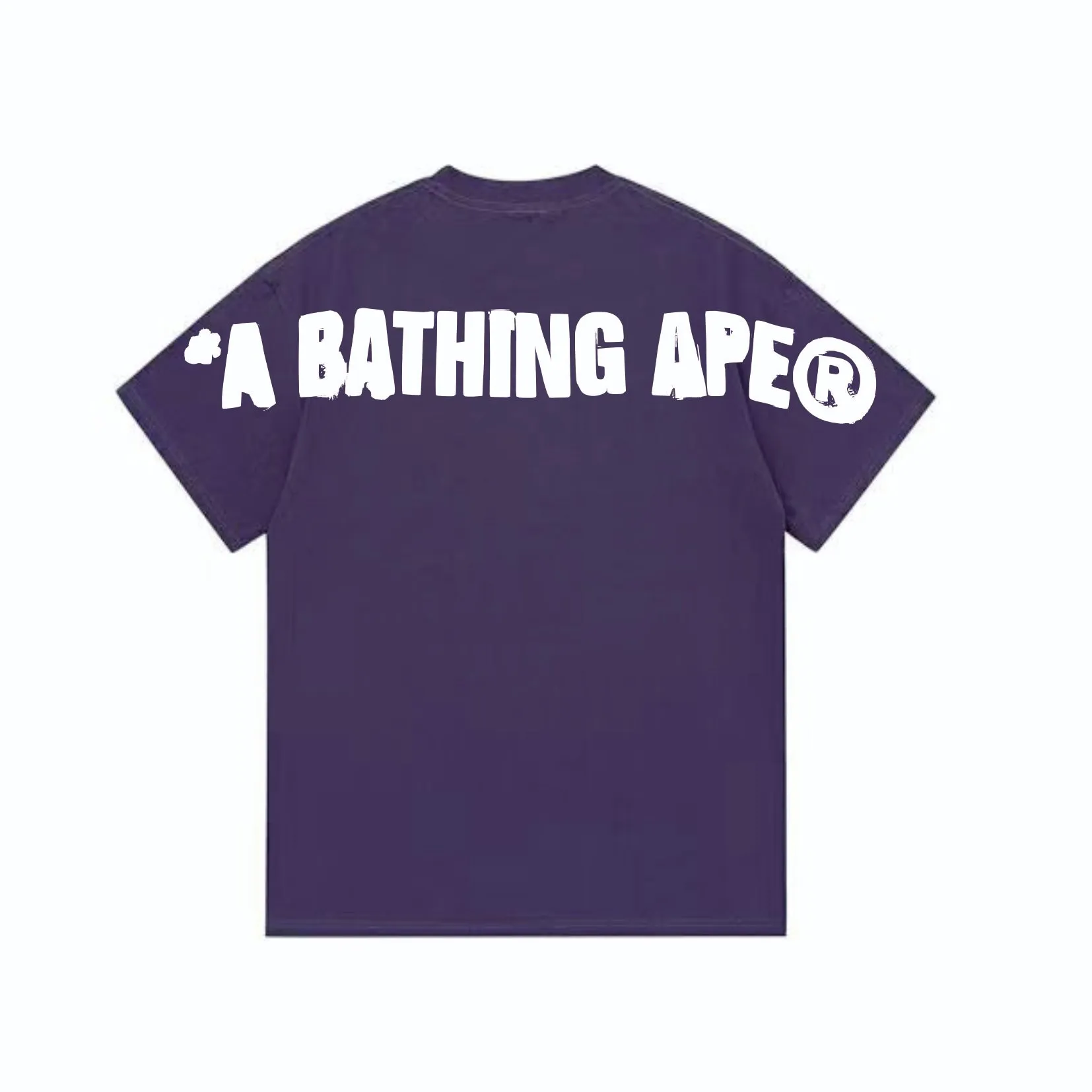 SC268#p110💰 (top version) BAPE SS24 inkjet feeling ape head letter printed short-sleeved T-shirt Made of 260 grams of high-quality high-weave pure cotton fabric, double yarn combed, soft texture and no pilling Imported environmentally friendly printing glue, bright and three-dimensional pattern, quality 💥Same style for men and women. The upper body is trendy. Color: black, beige, purple, size: S M L XL XXL